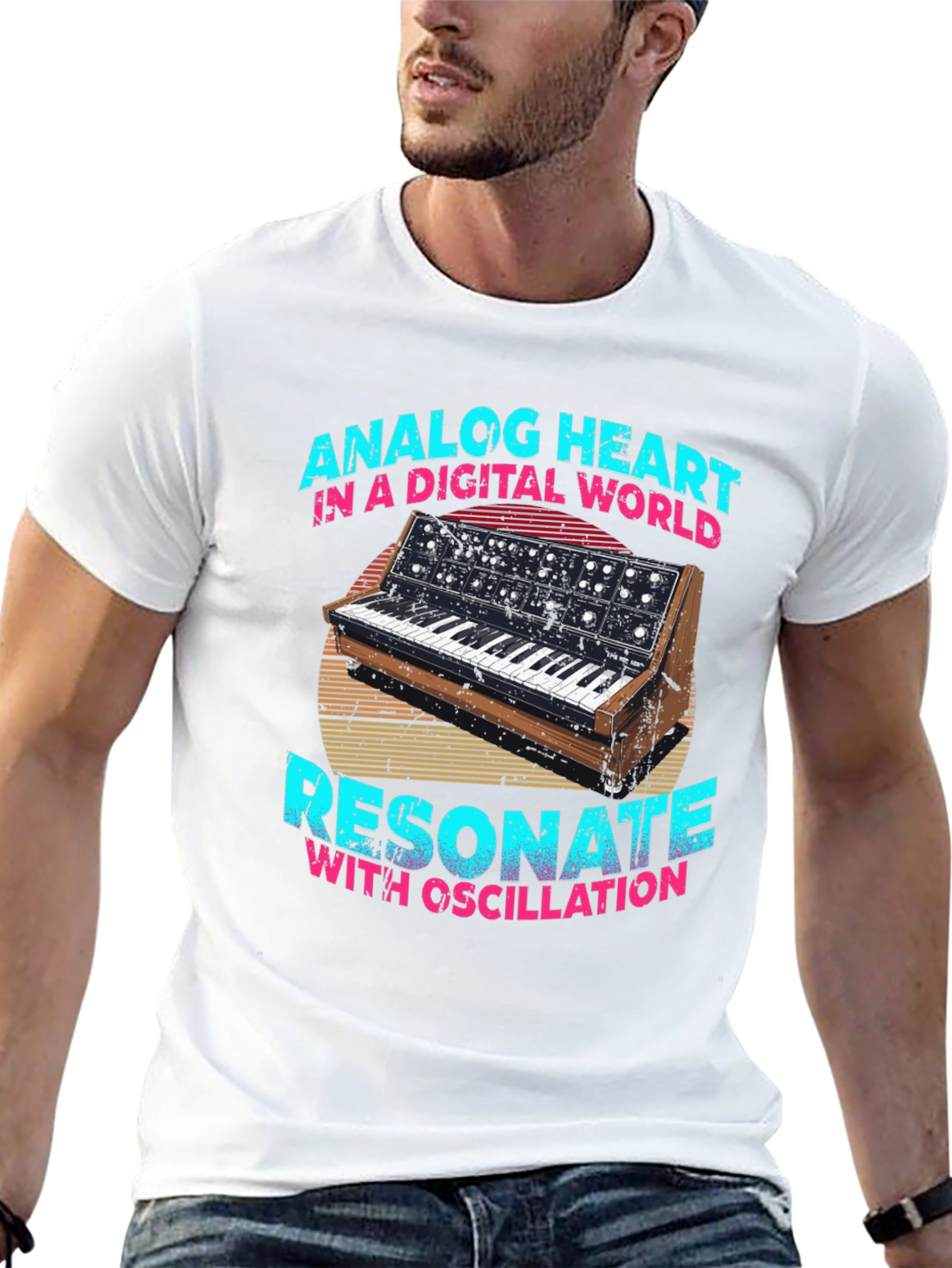 Analog Heart T-Shirt: Digital World Resonate with Oscillation