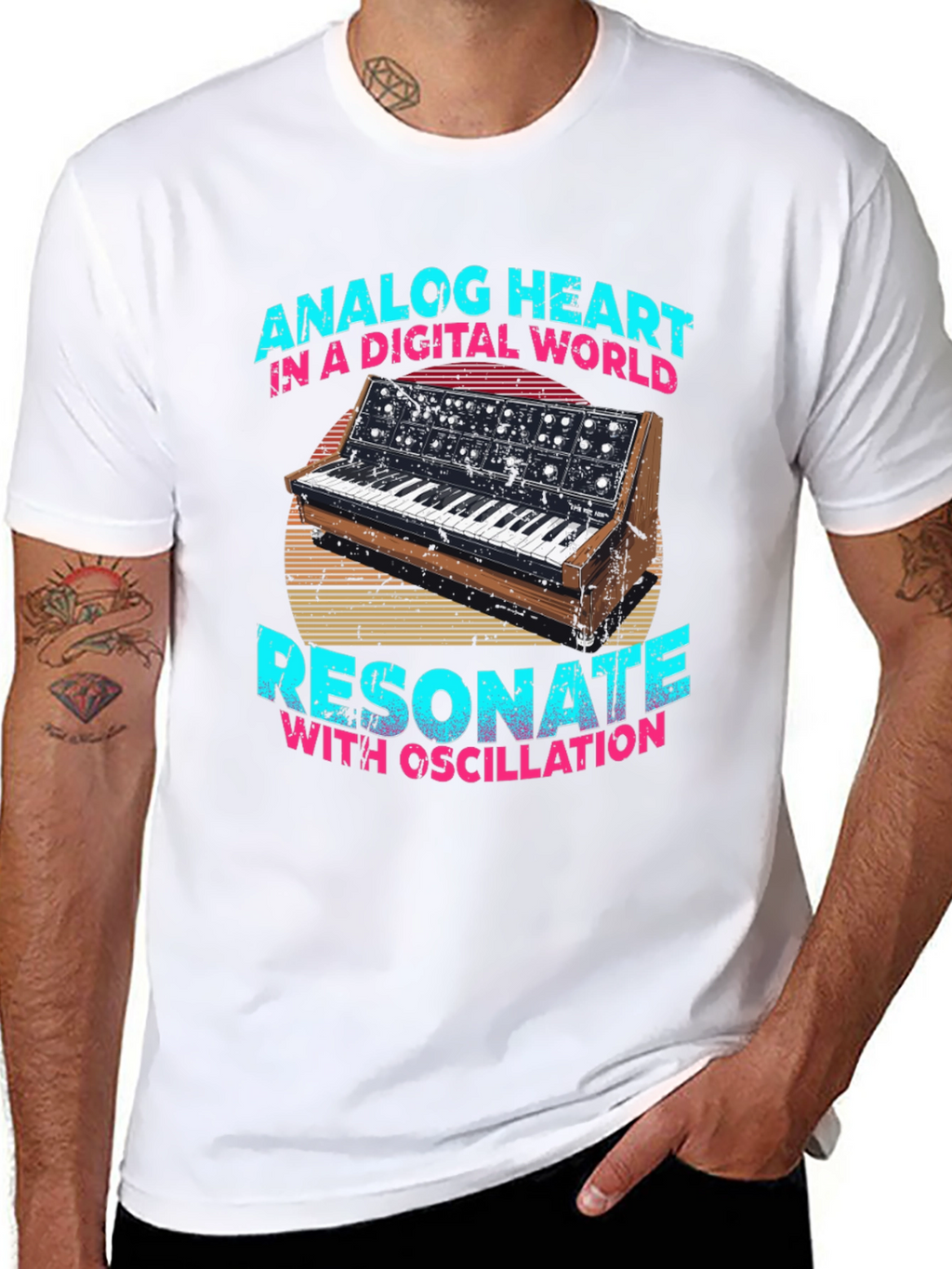 Analog Heart T-Shirt: Digital World Resonate with Oscillation