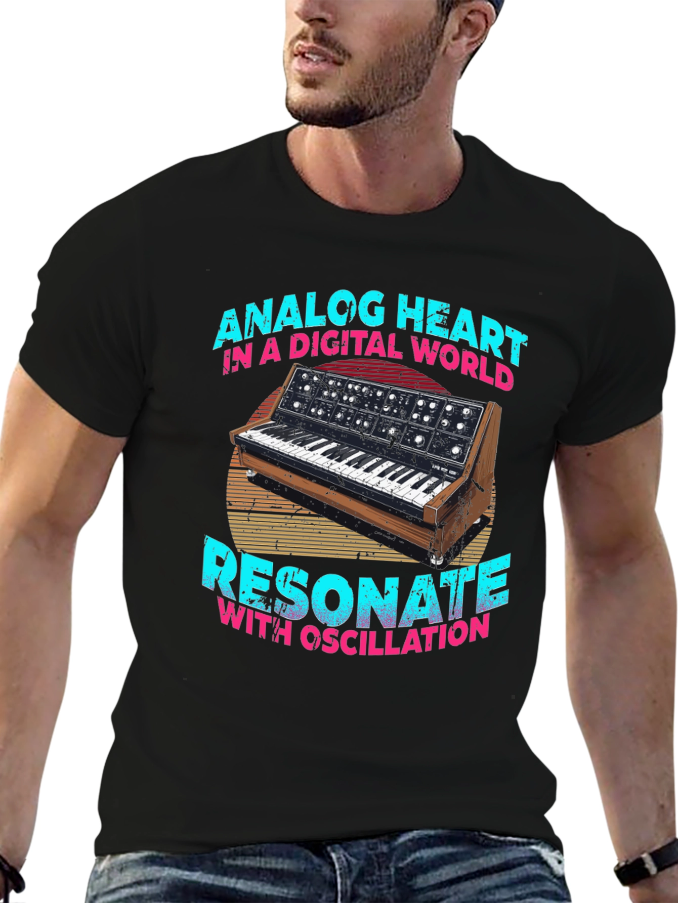 Analog Heart T-Shirt: Digital World Resonate with Oscillation