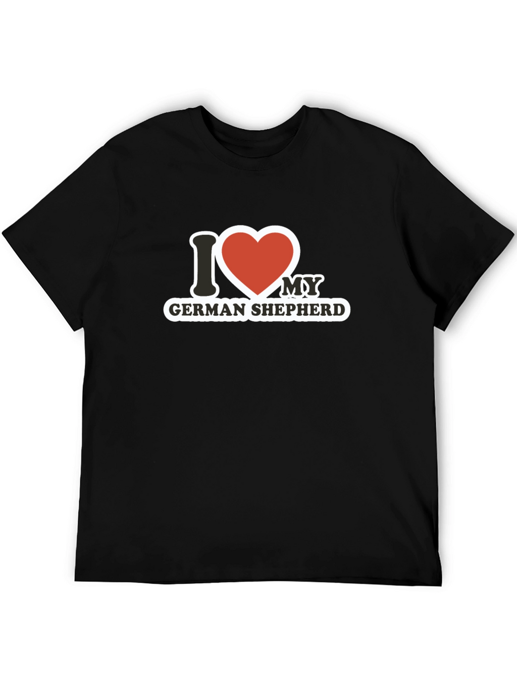 I Love My German Shepherd Black T-Shirt