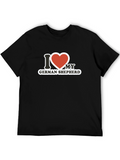 I Love My German Shepherd Black T-Shirt
