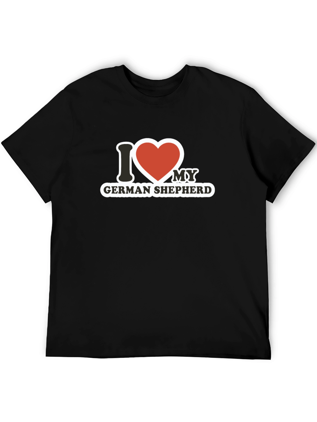 I Love My German Shepherd Black T-Shirt