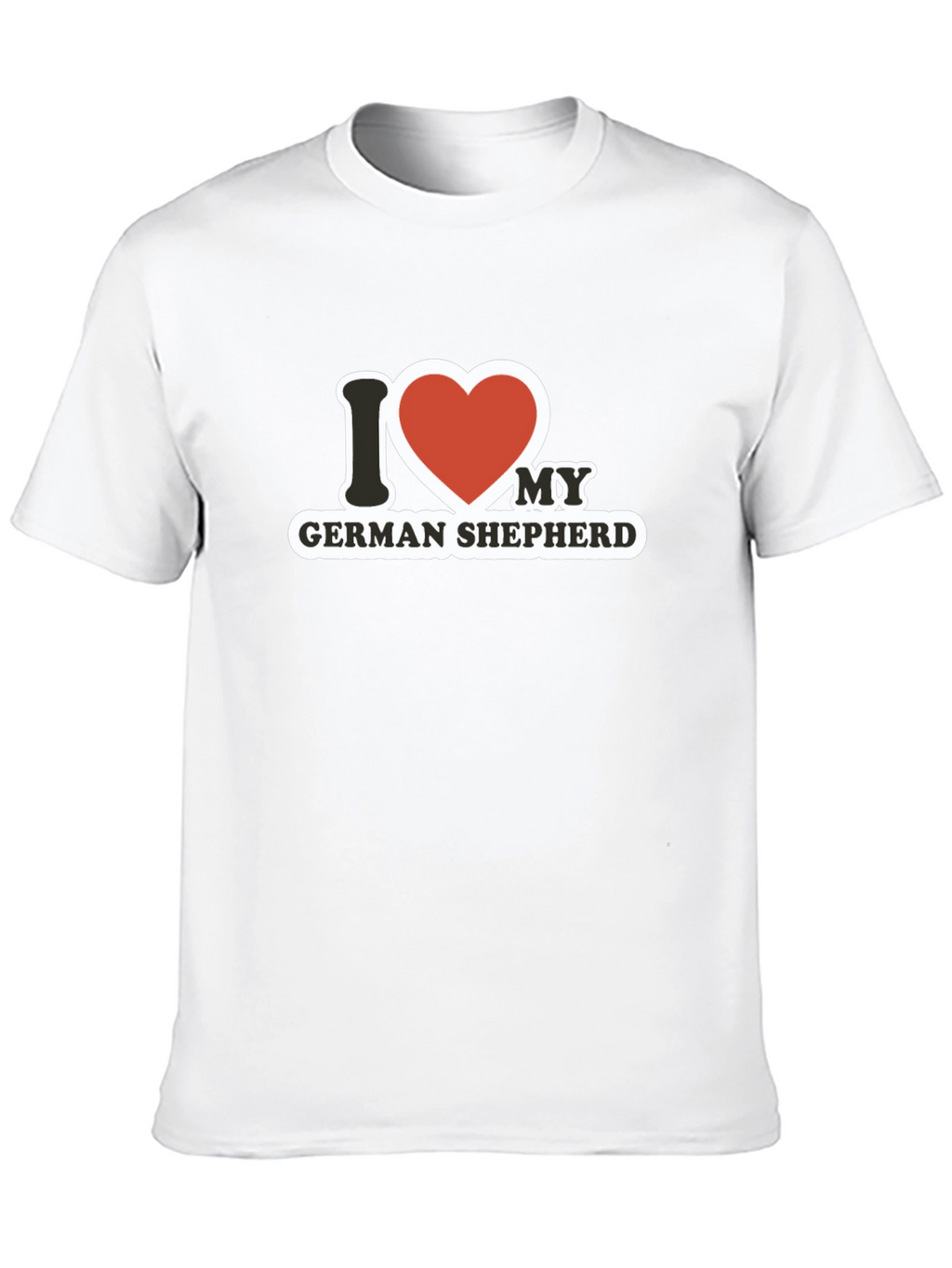 I Love My German Shepherd Black T-Shirt