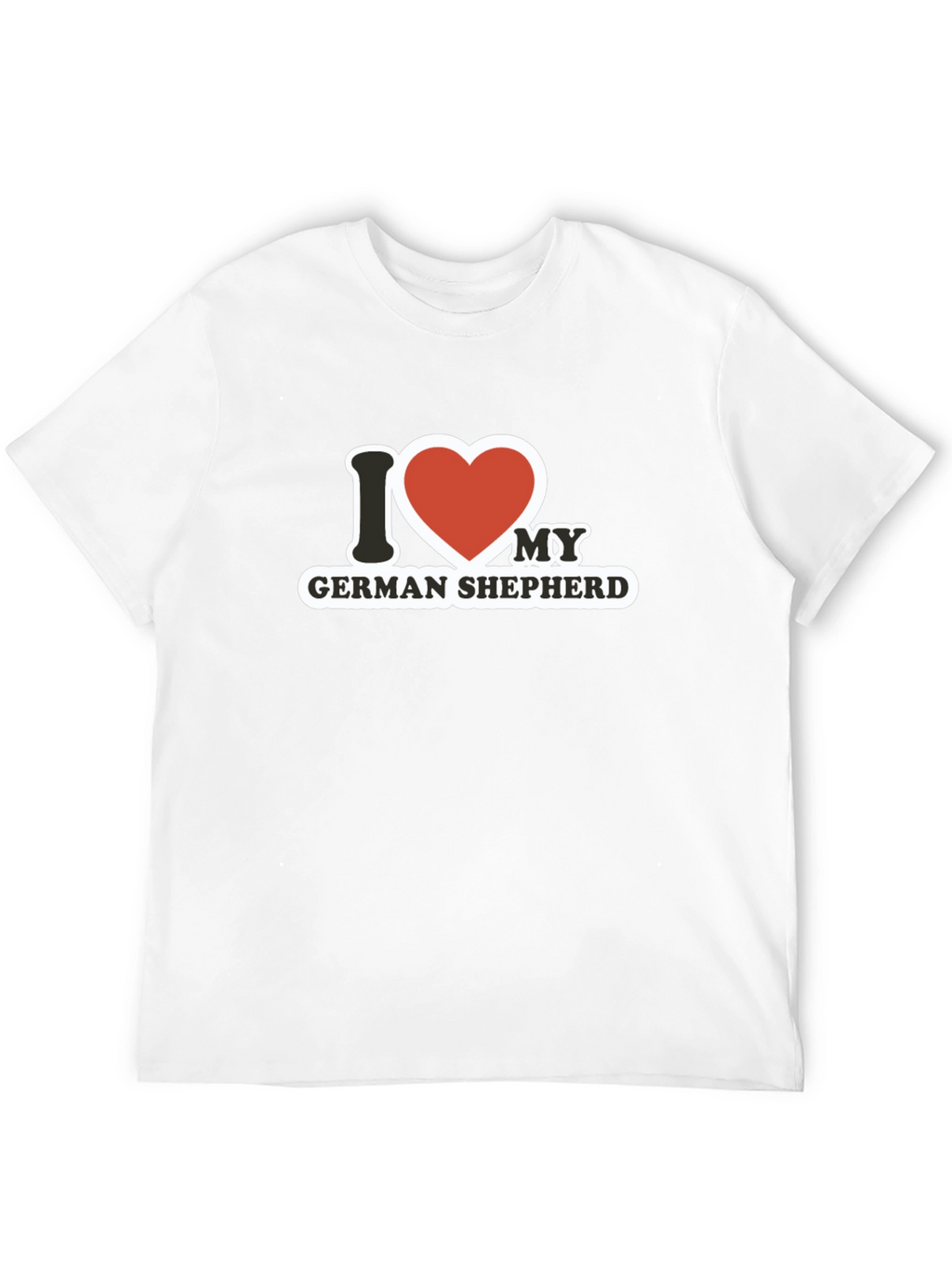 I Love My German Shepherd Black T-Shirt