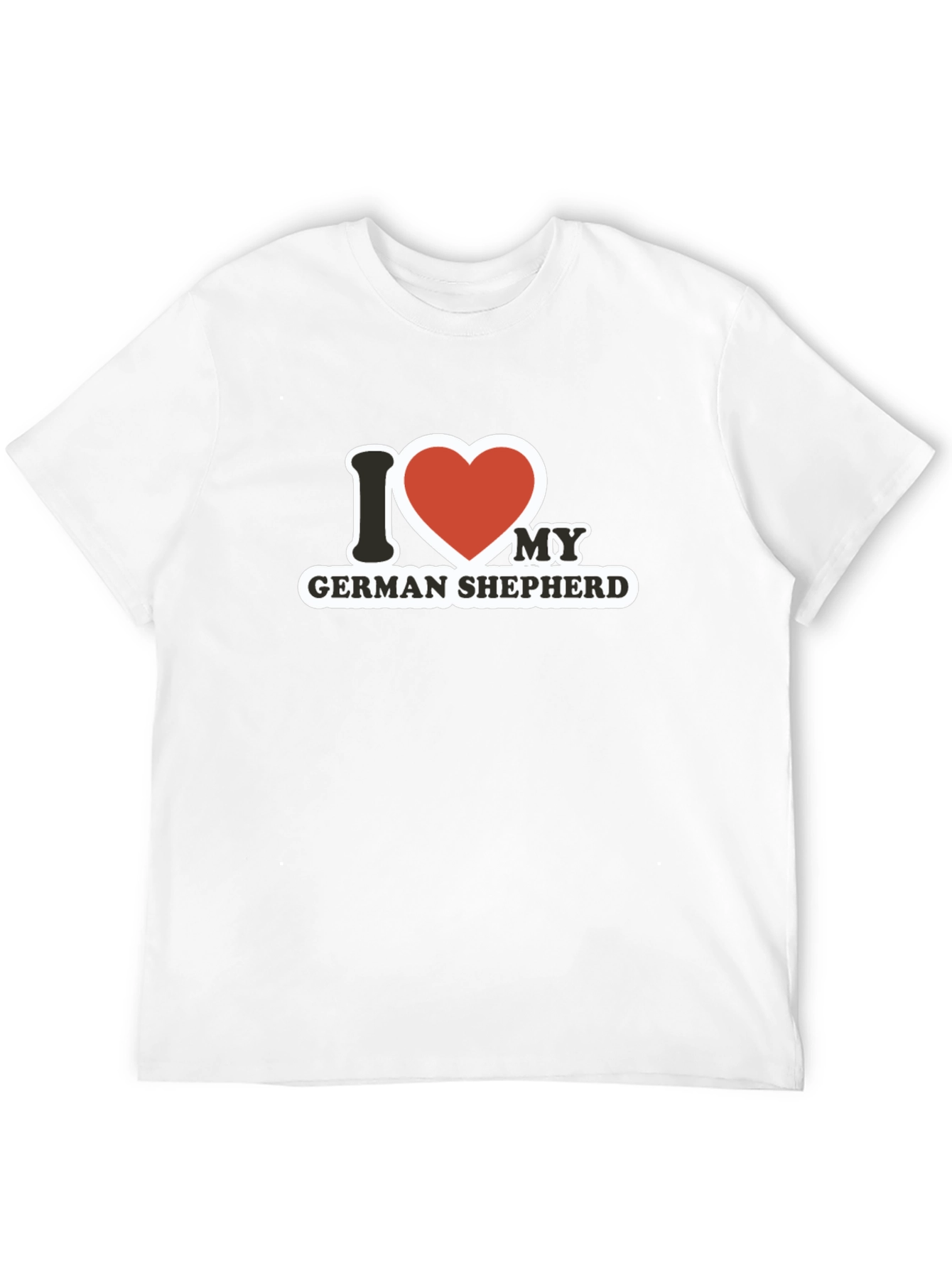 I Love My German Shepherd Black T-Shirt