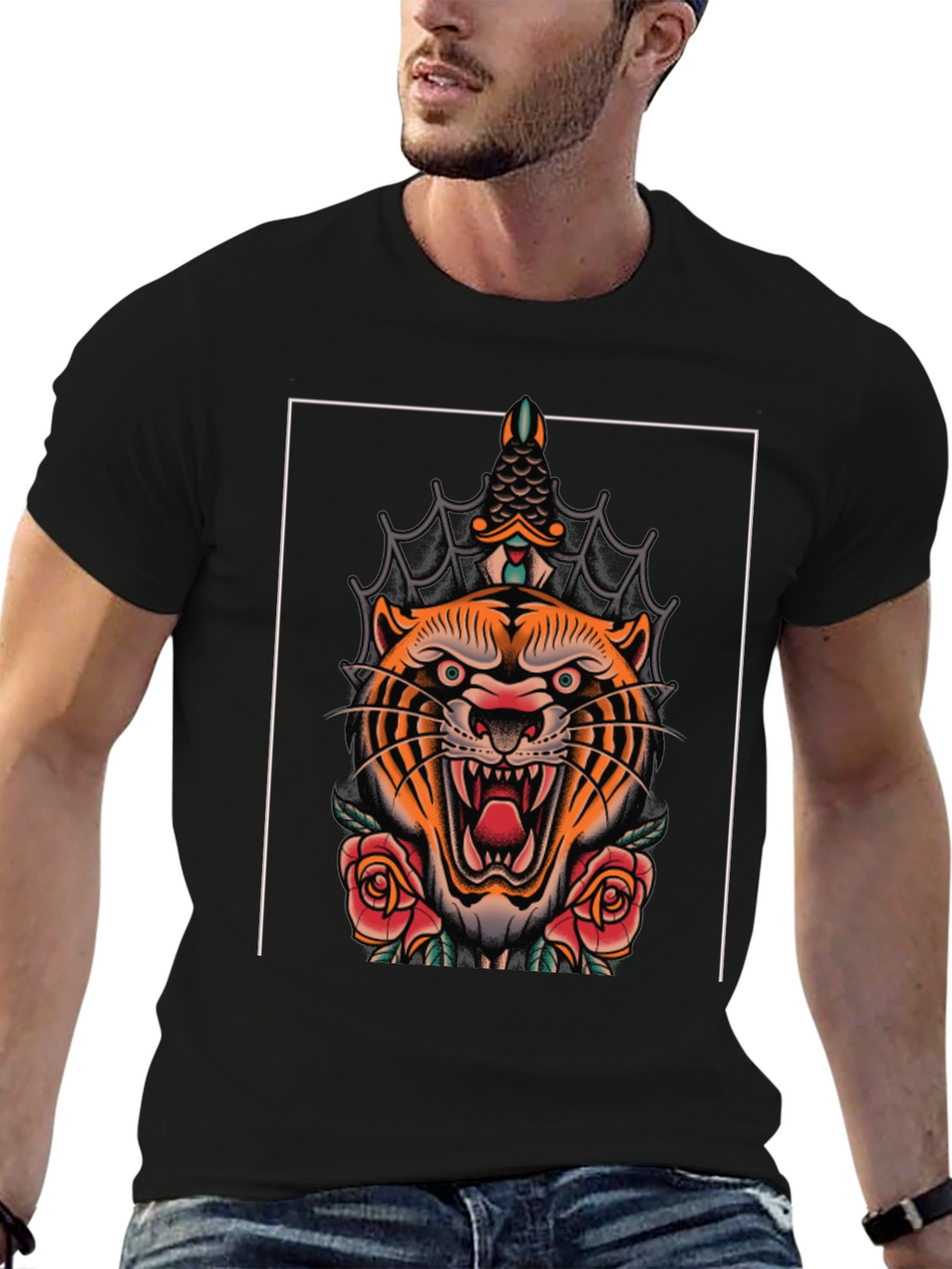 Tiger & Dagger Graphic Tee - Bold Style