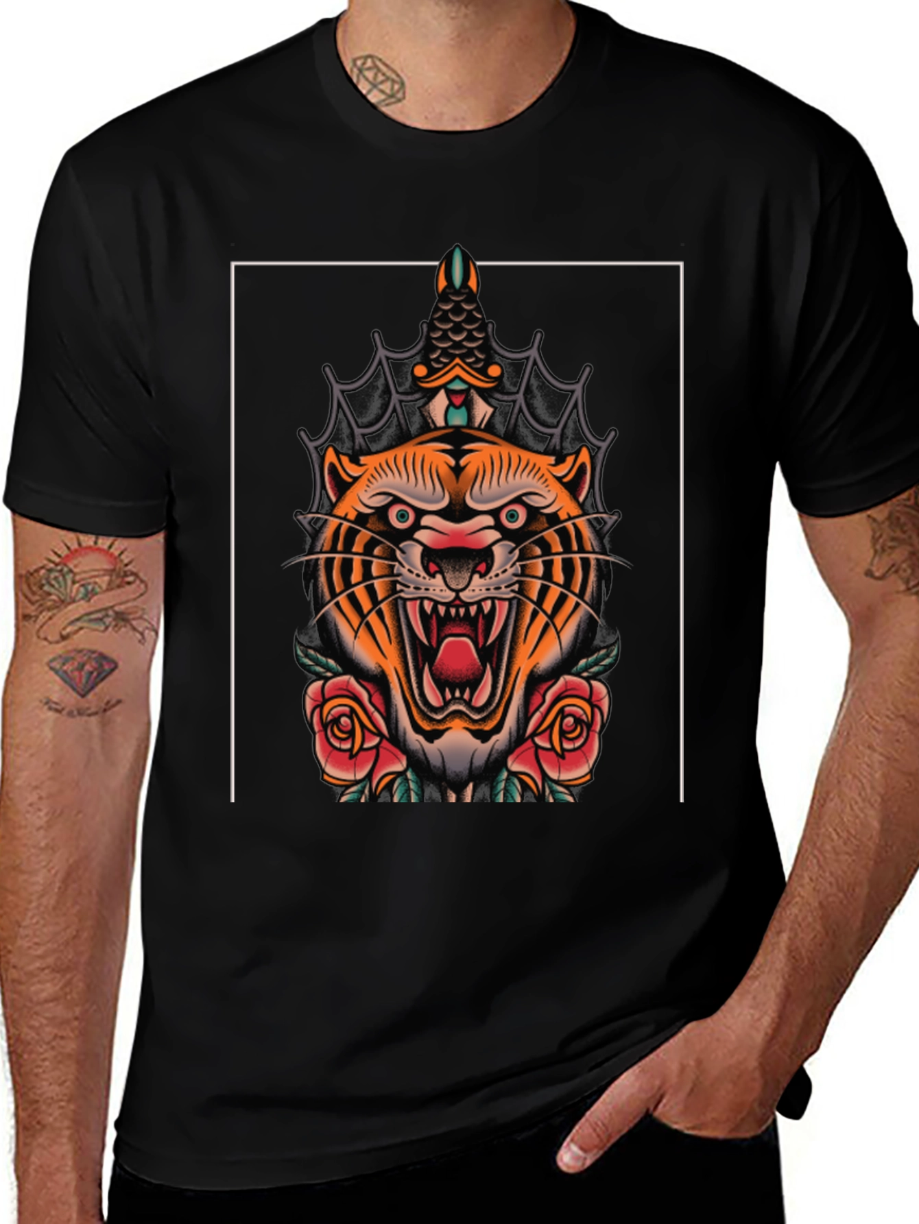 Tiger & Dagger Graphic Tee - Bold Style