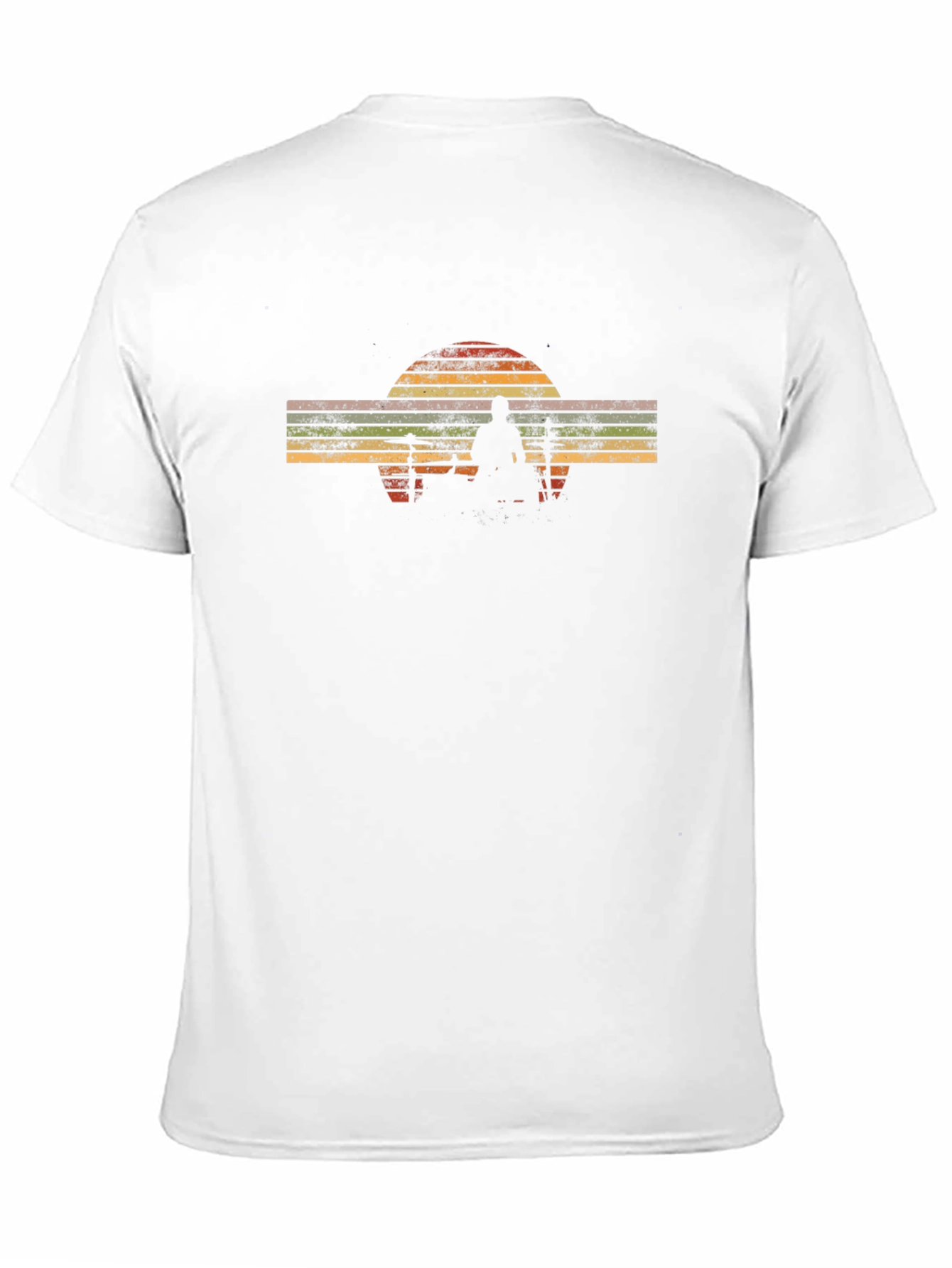 Retro Sunset Silhouette Black T-Shirt