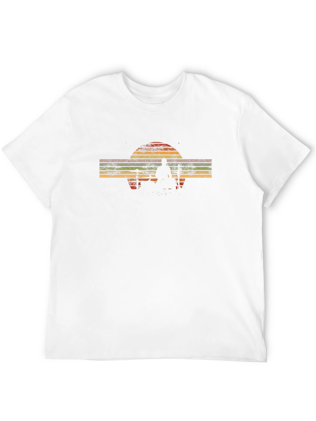 Retro Sunset Silhouette Black T-Shirt