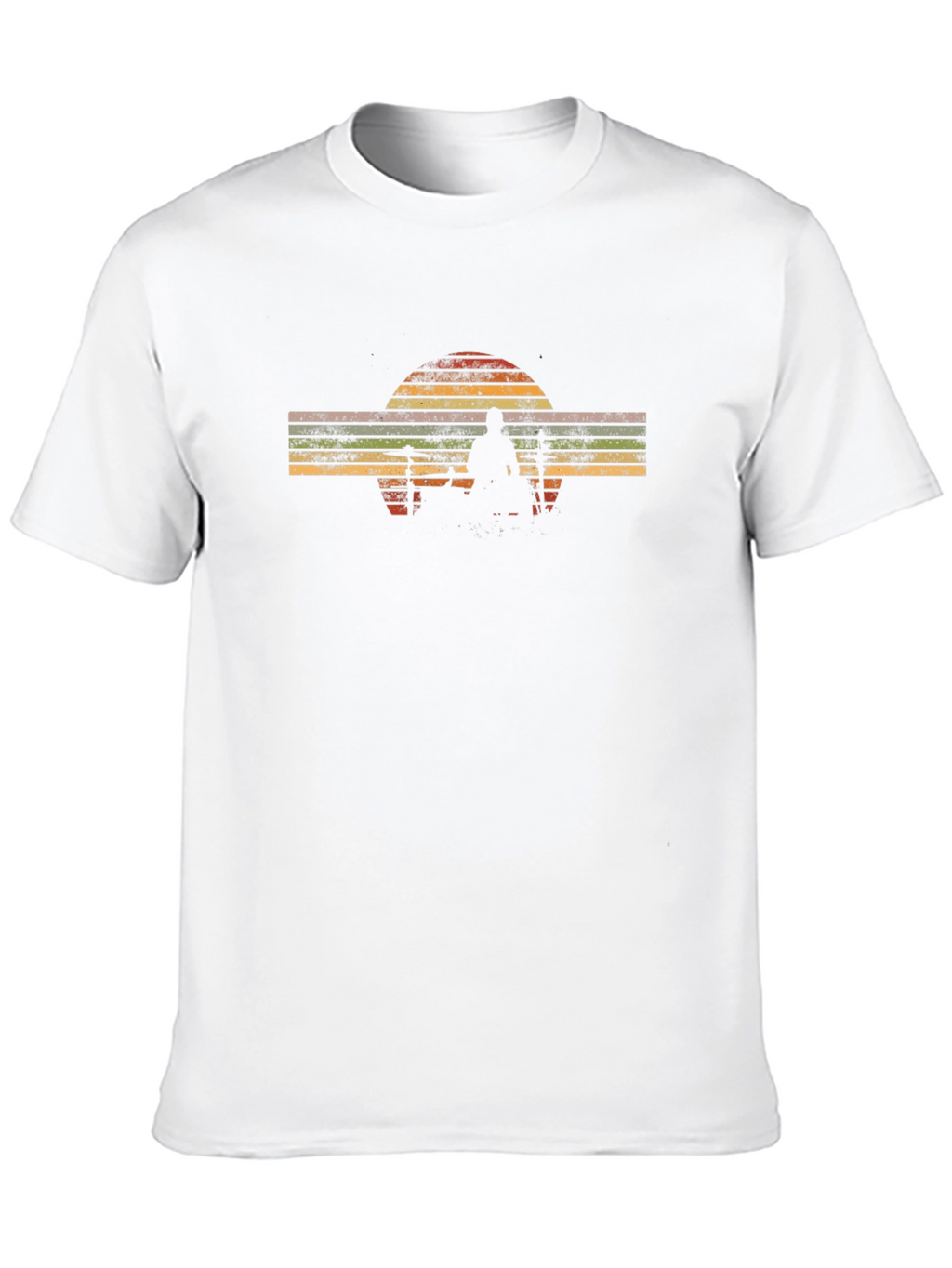 Retro Sunset Silhouette Black T-Shirt