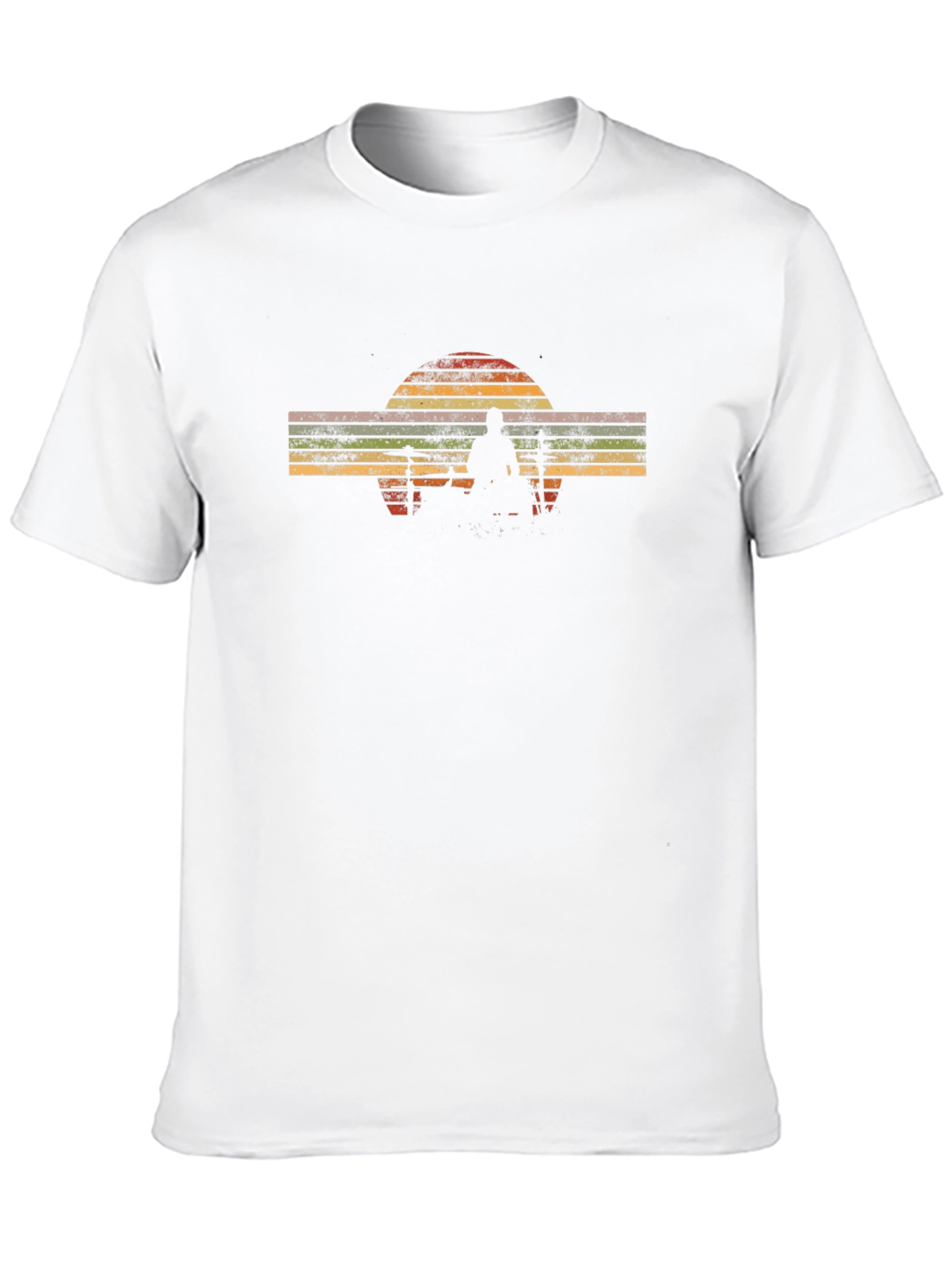 Retro Sunset Silhouette Black T-Shirt