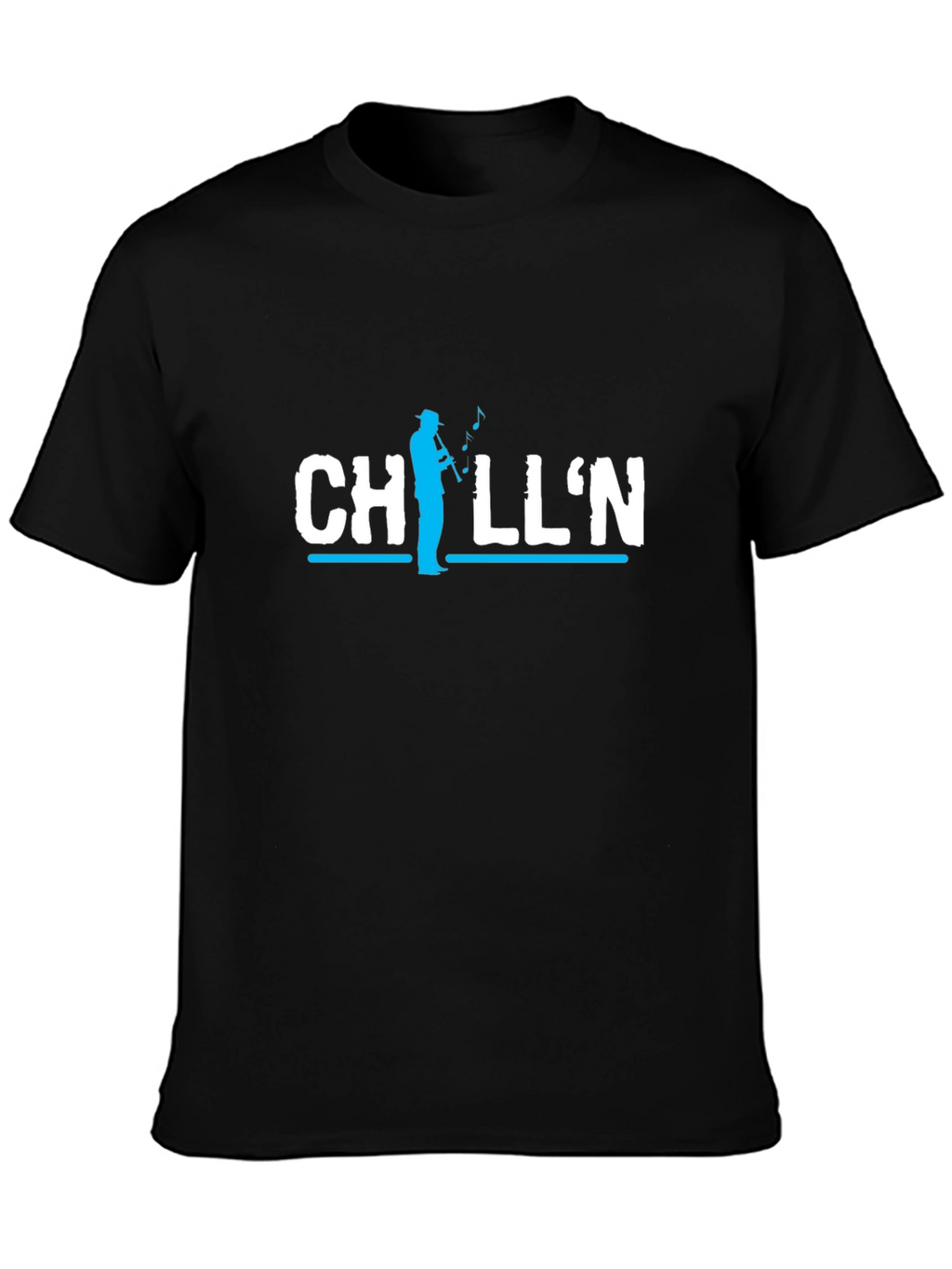 Chilln Saxophone Player Graphic Tee - Black