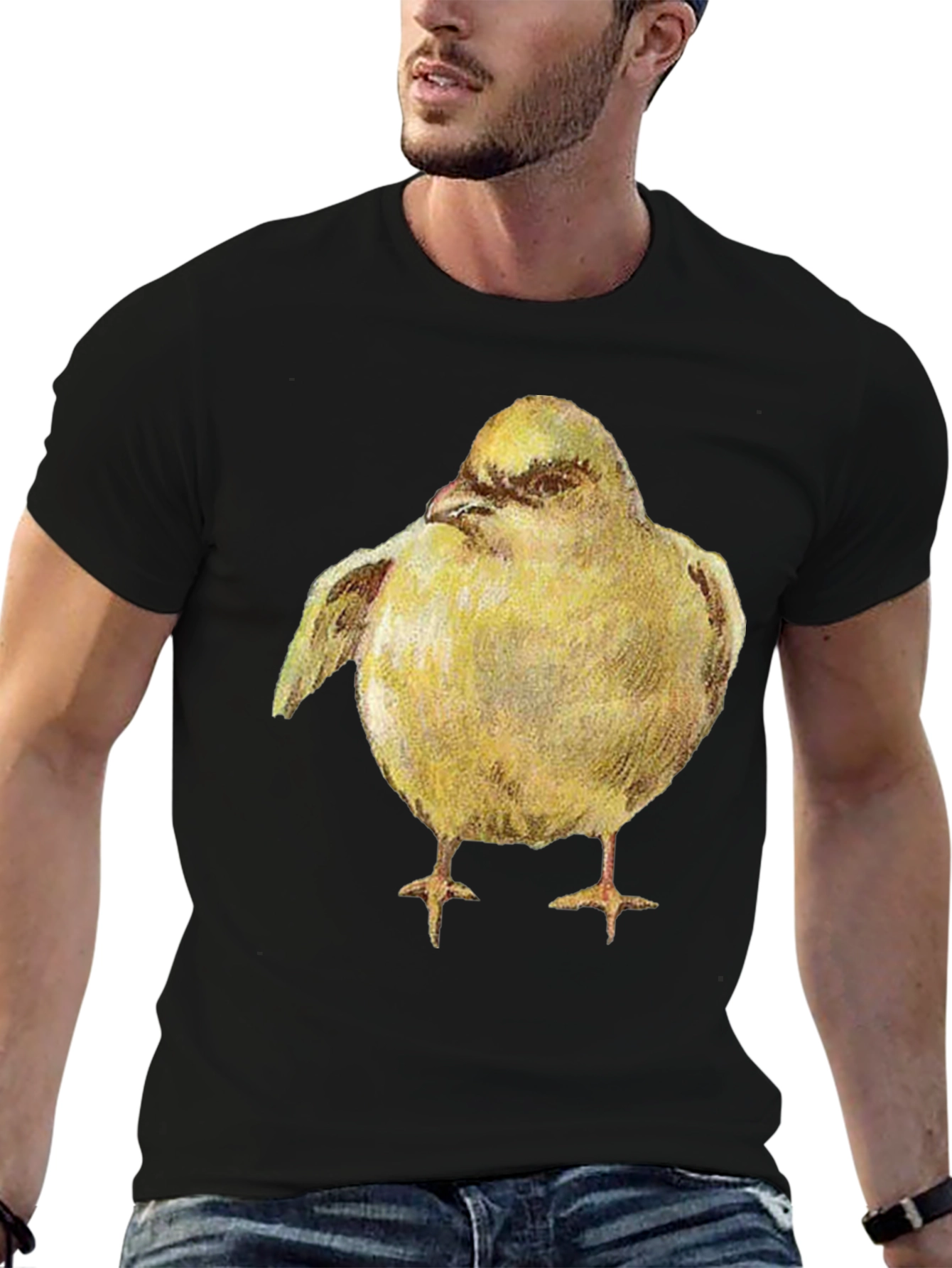 Yellow Bird Graphic Tee - Unisex Black T-Shirt
