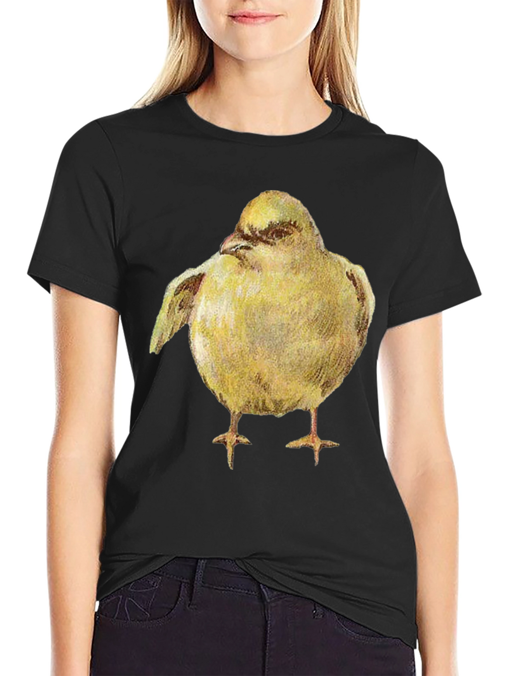 Yellow Bird Graphic Tee - Unisex Black T-Shirt