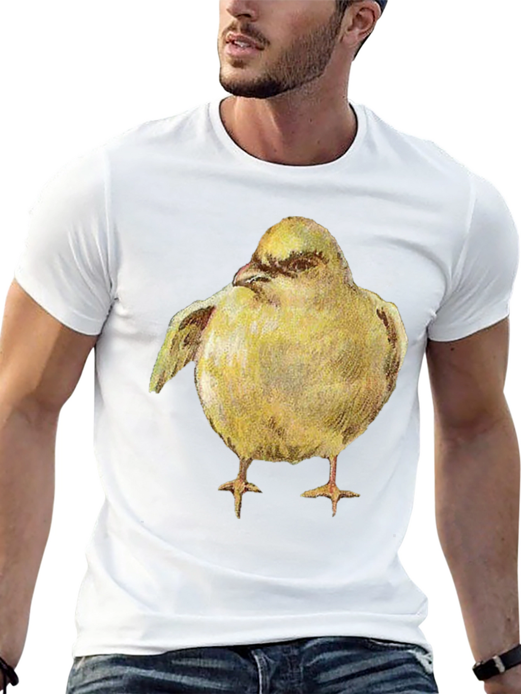 Yellow Bird Graphic Tee - Unisex Black T-Shirt