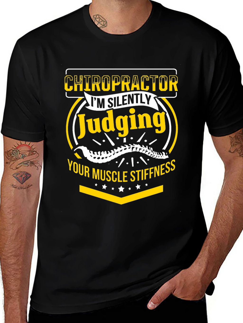 Chiropractor Judging Muscle Stiffness Graphic Tee