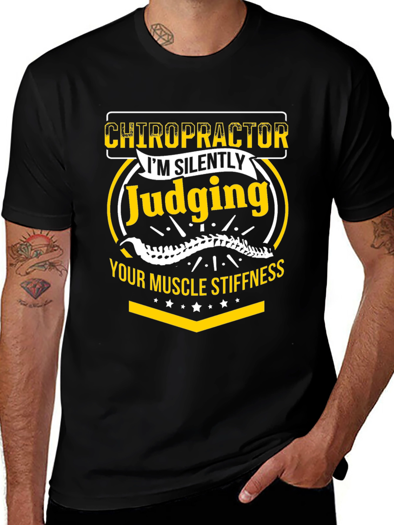 Chiropractor Judging Muscle Stiffness Graphic Tee