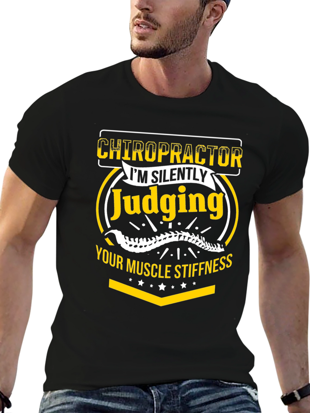 Chiropractor Judging Muscle Stiffness Graphic Tee