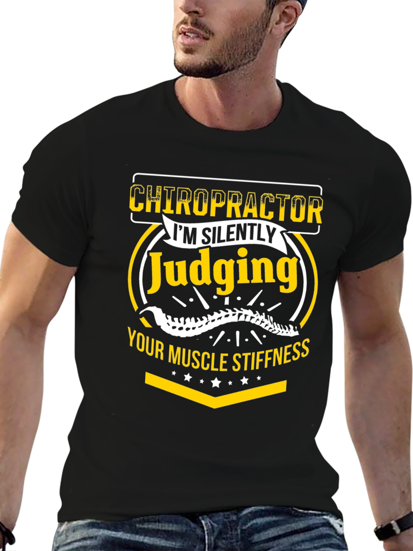 Chiropractor Judging Muscle Stiffness Graphic Tee