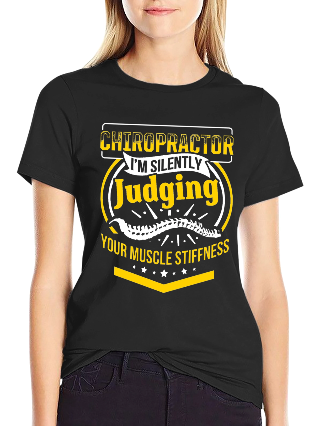 Chiropractor Judging Muscle Stiffness Graphic Tee