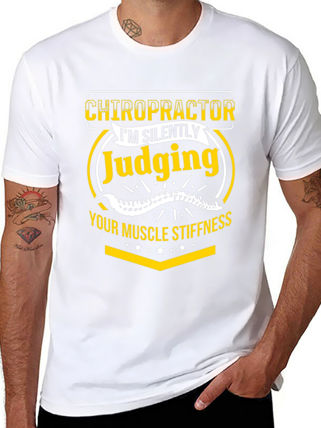 Chiropractor Judging Muscle Stiffness Graphic Tee