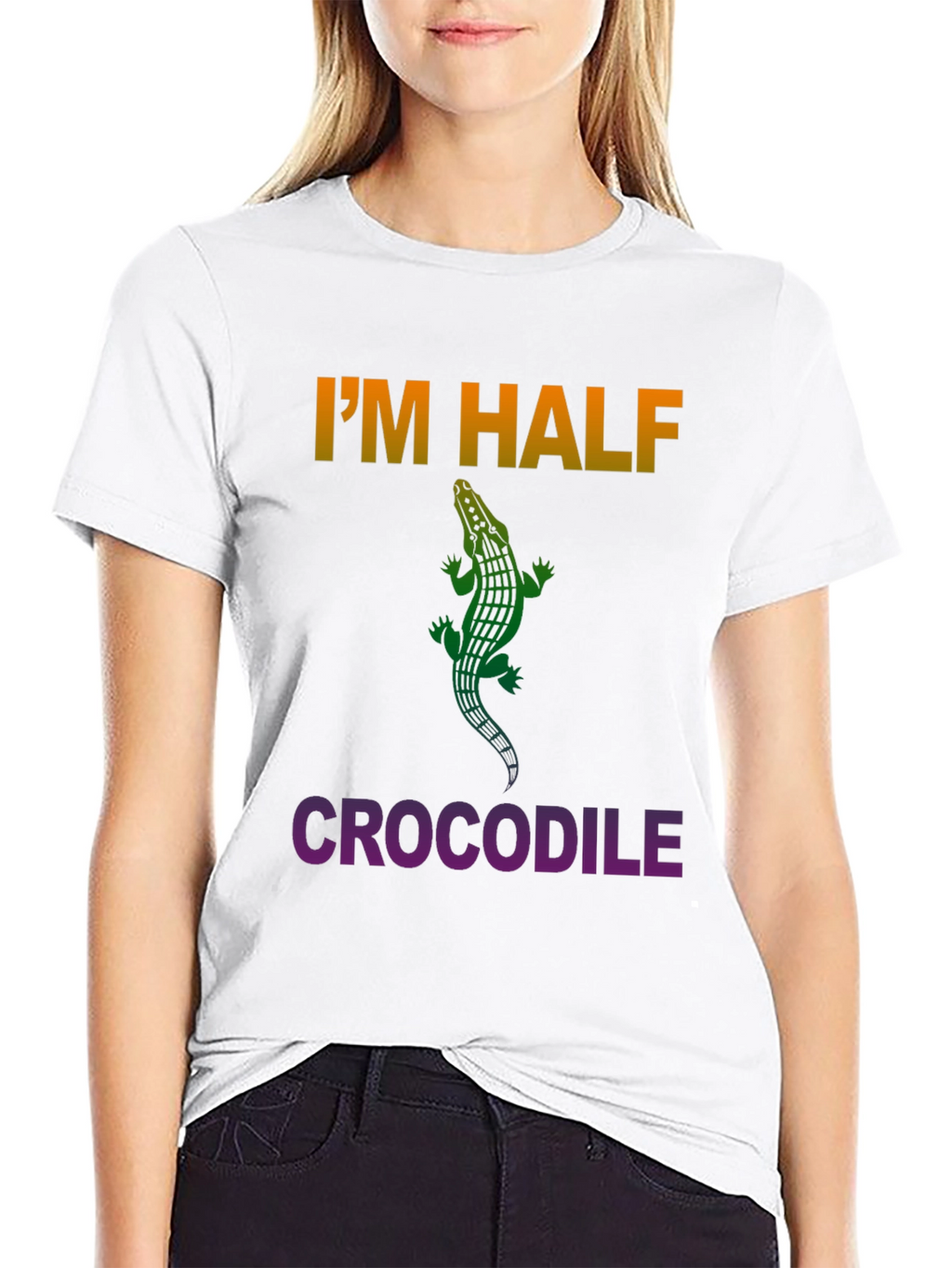 Im Half Crocodile Graphic Tee - Unique Design