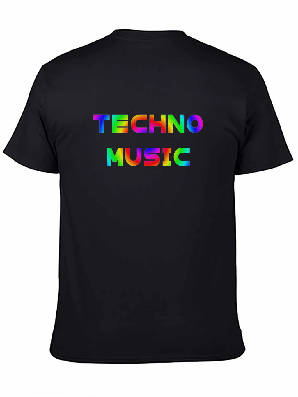 Techno Music Graphic Tee - Rainbow Print Shirt