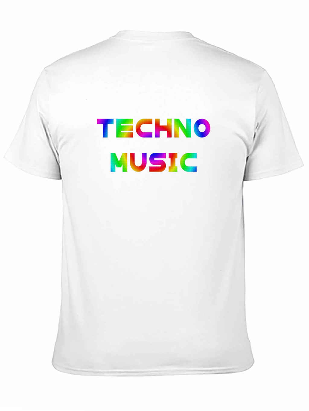 Techno Music Graphic Tee - Rainbow Print Shirt