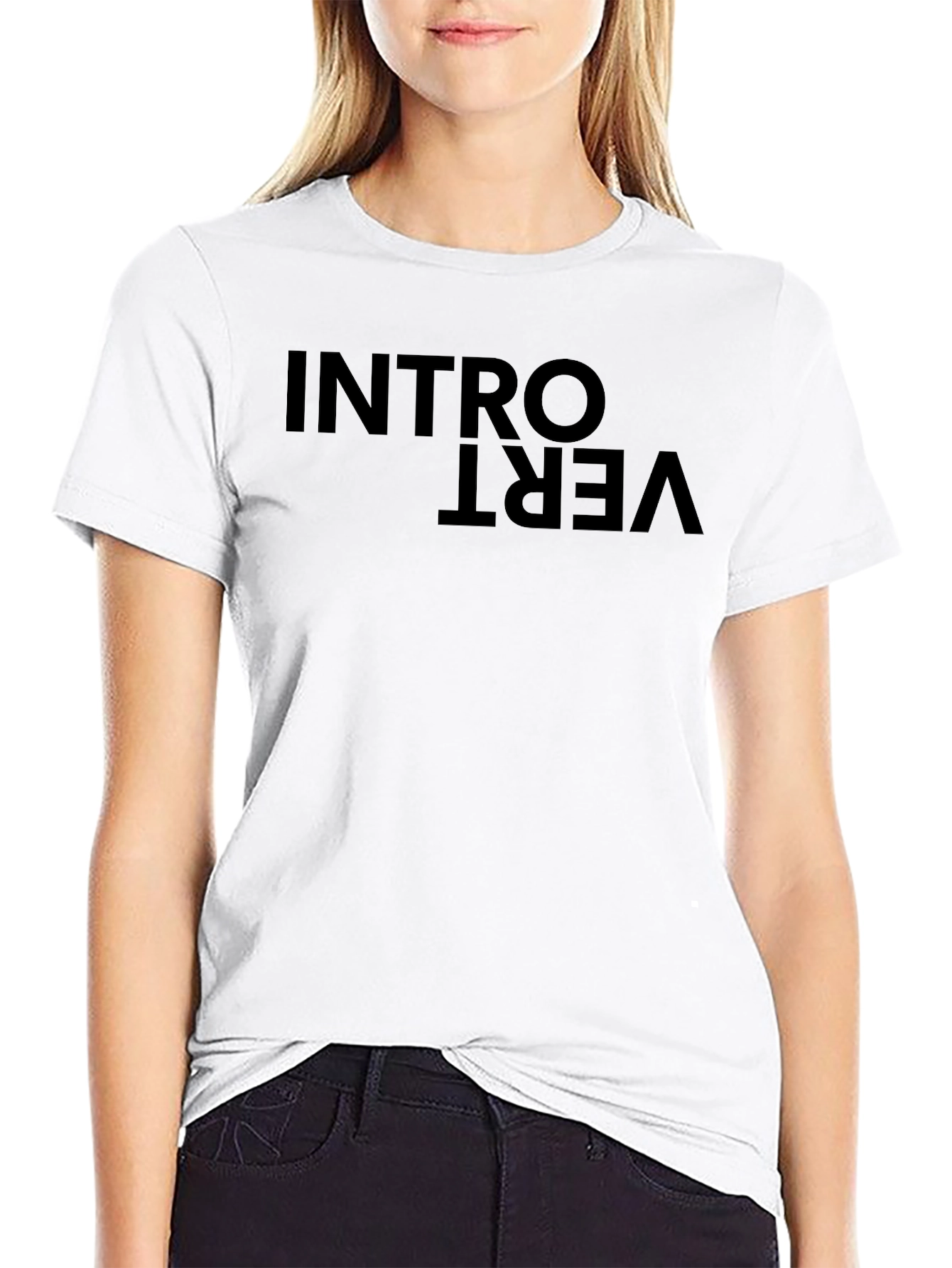 Introvert Graphic Tee - Black Casual T-Shirt