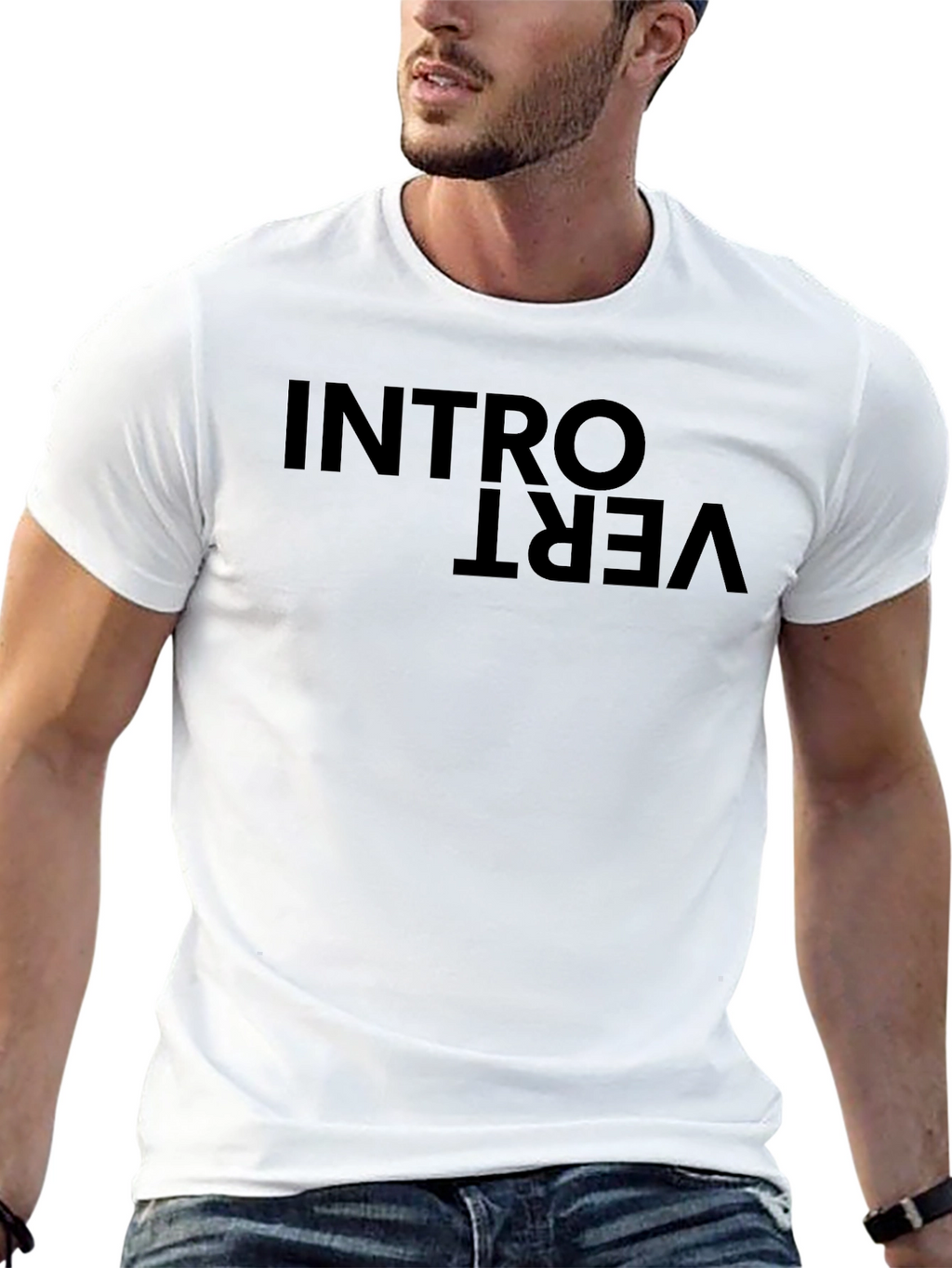 Introvert Graphic Tee - Black Casual T-Shirt