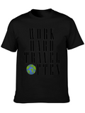 Work Hard Travel Often Black Graphic Tee