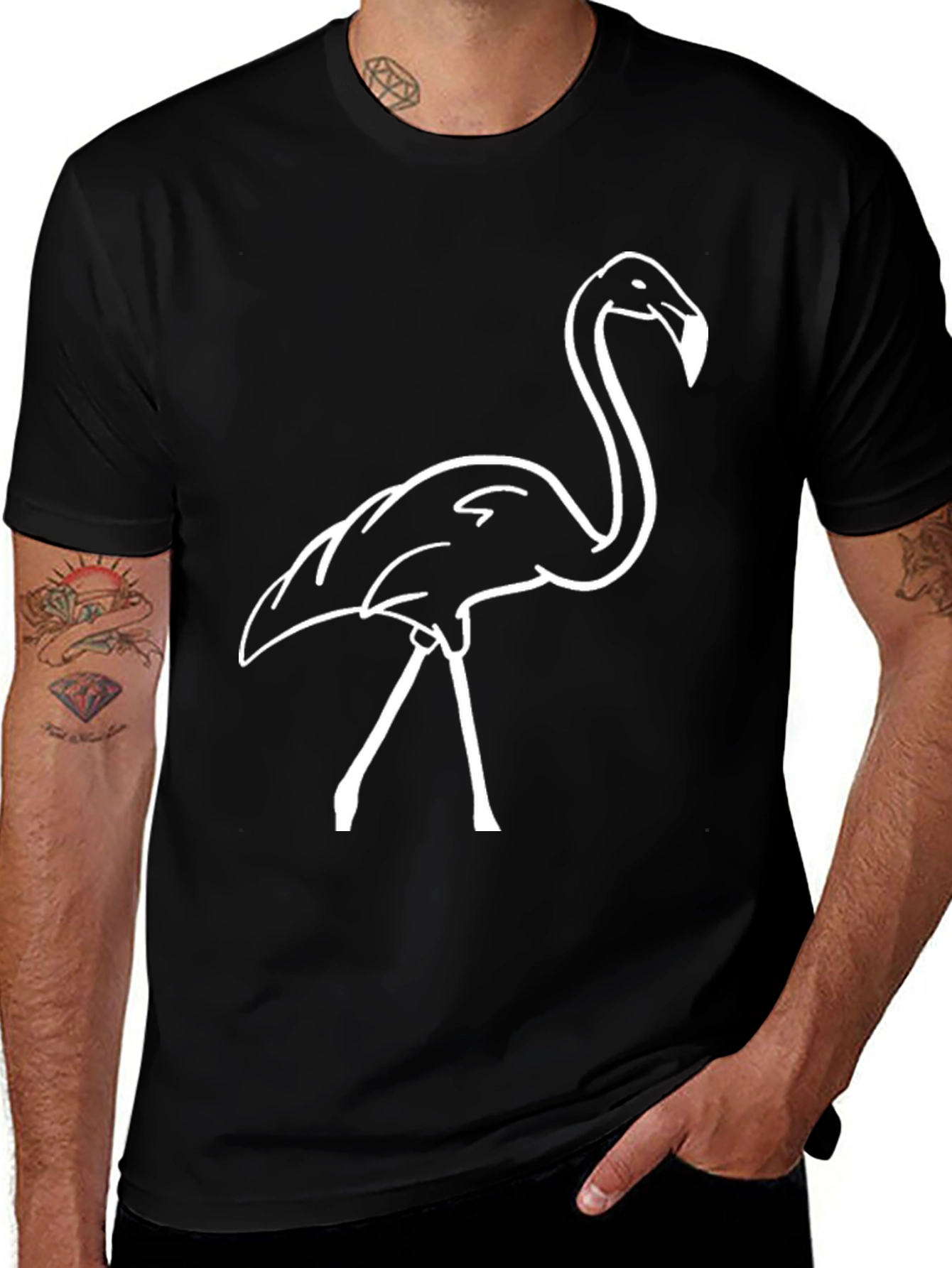 Black Flamingo Graphic Tee - Modern Casual Style
