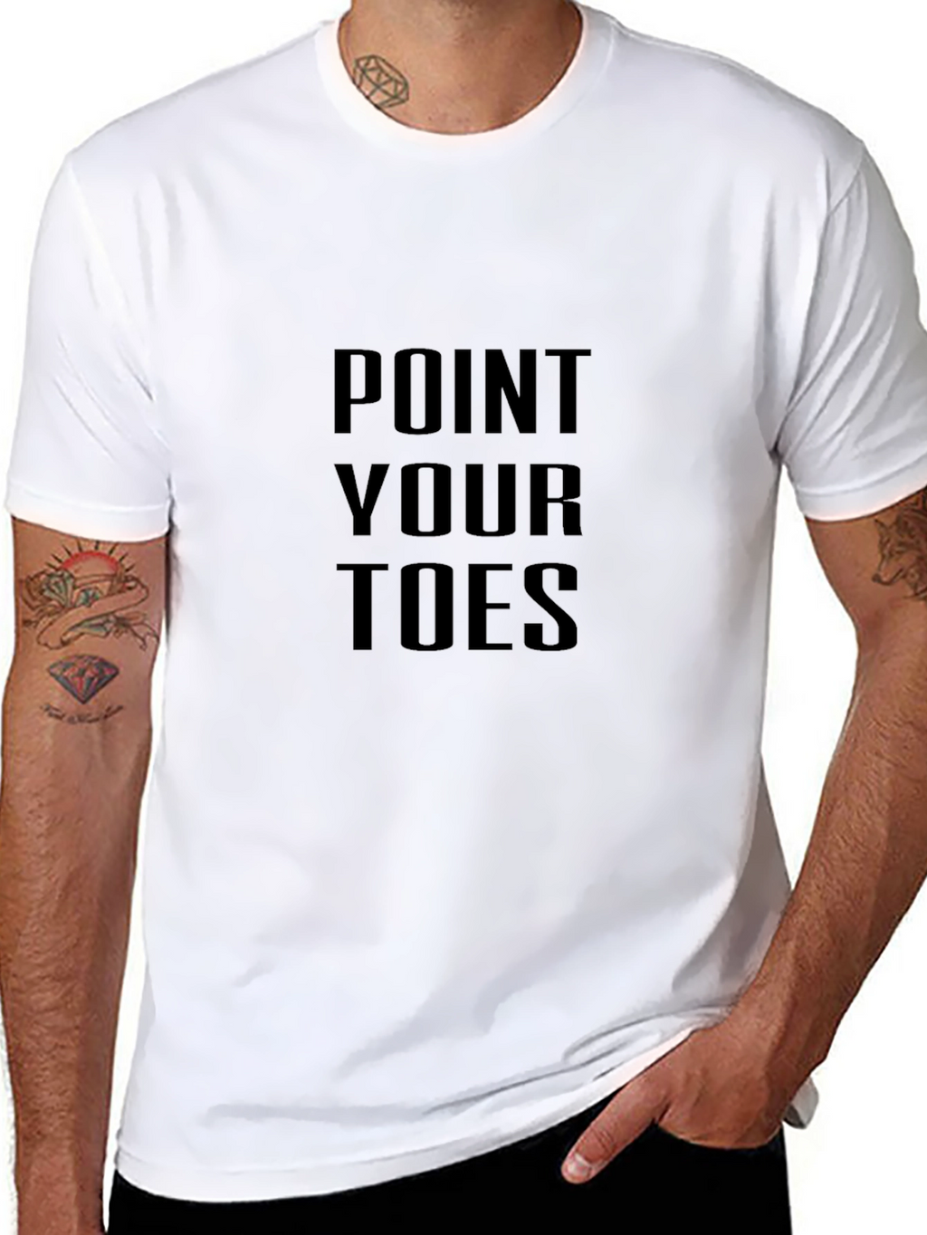 Point Your Toes Black Graphic T-Shirt
