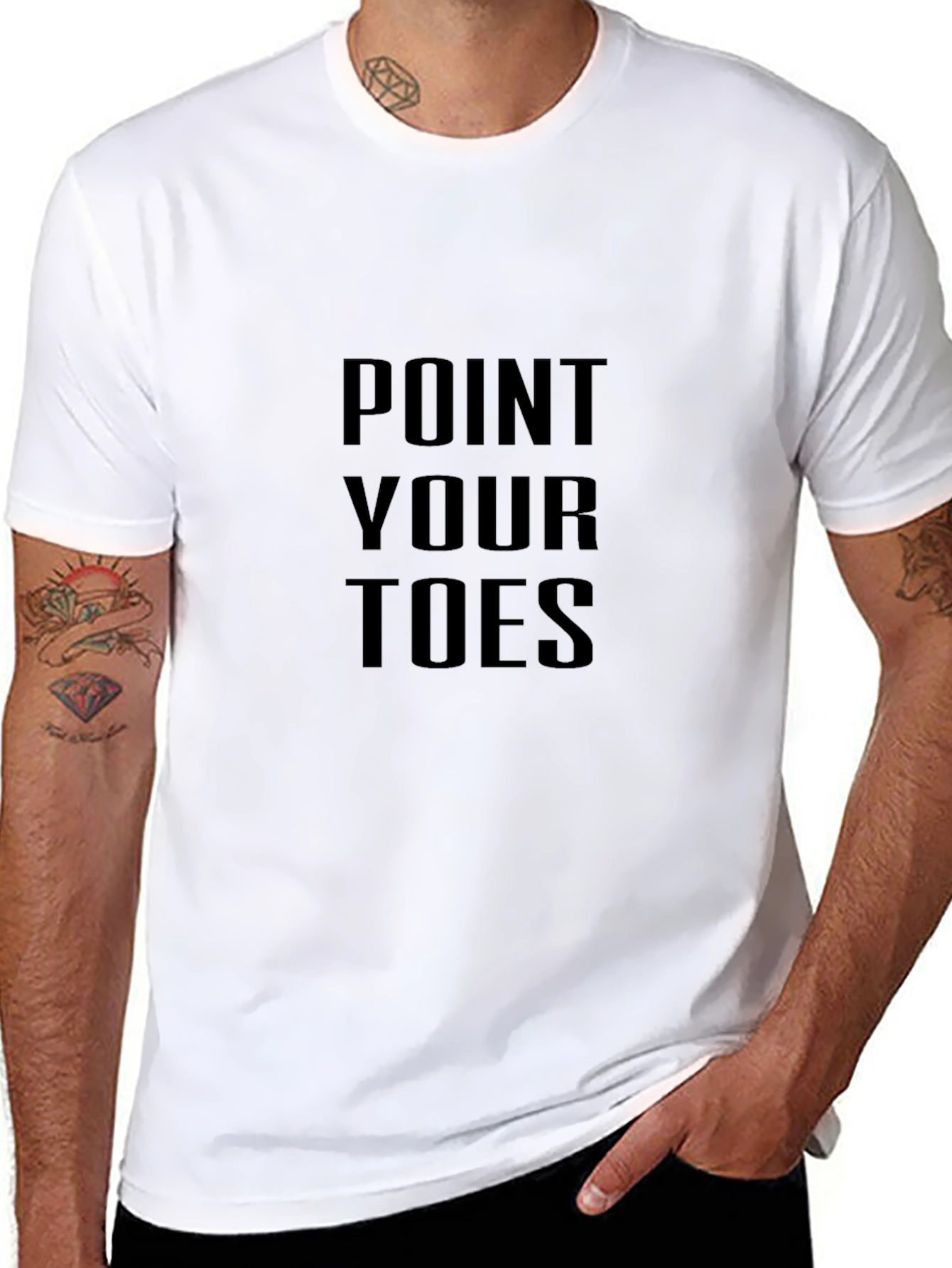 Point Your Toes Black Graphic T-Shirt