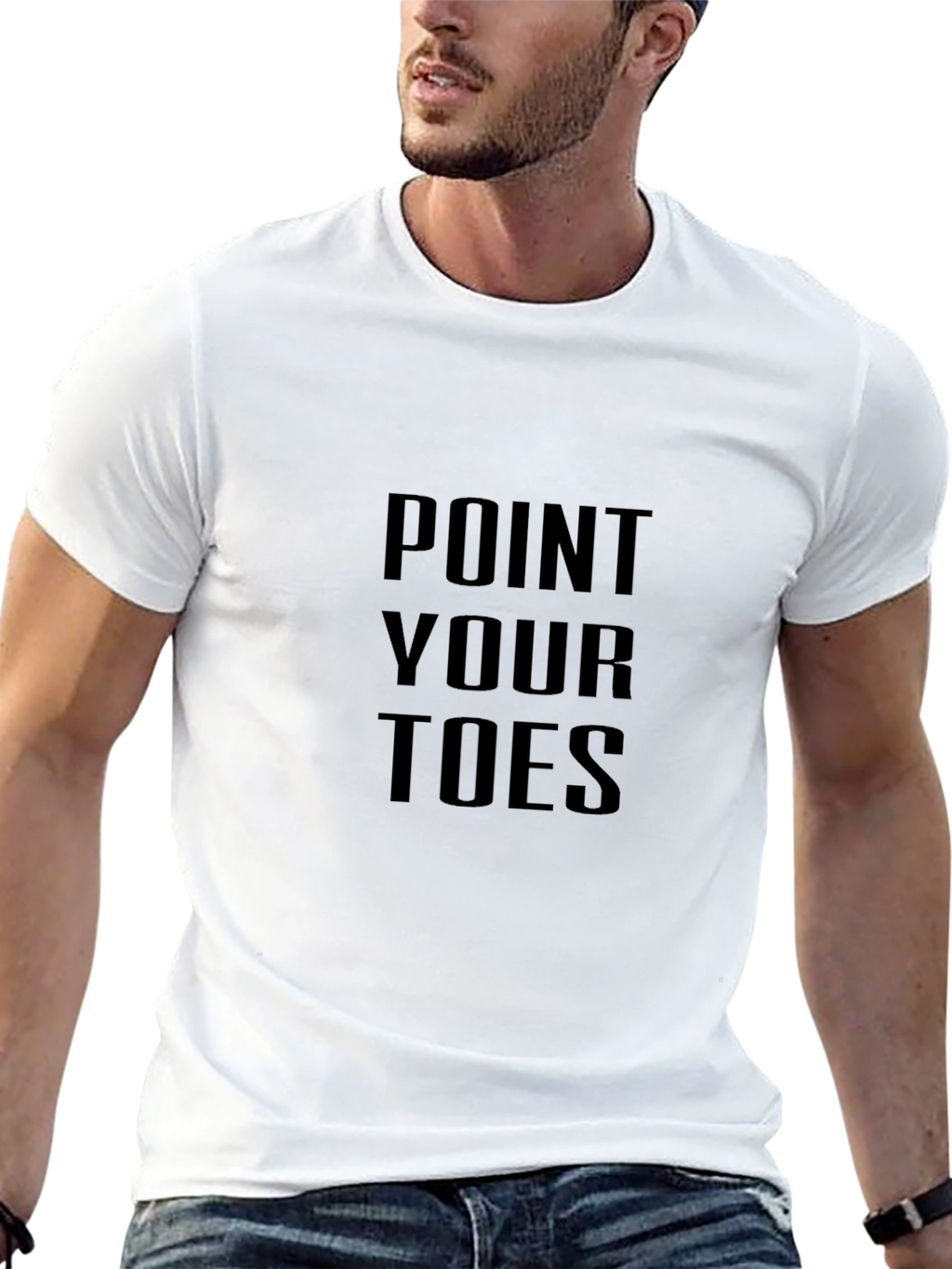 Point Your Toes Black Graphic T-Shirt
