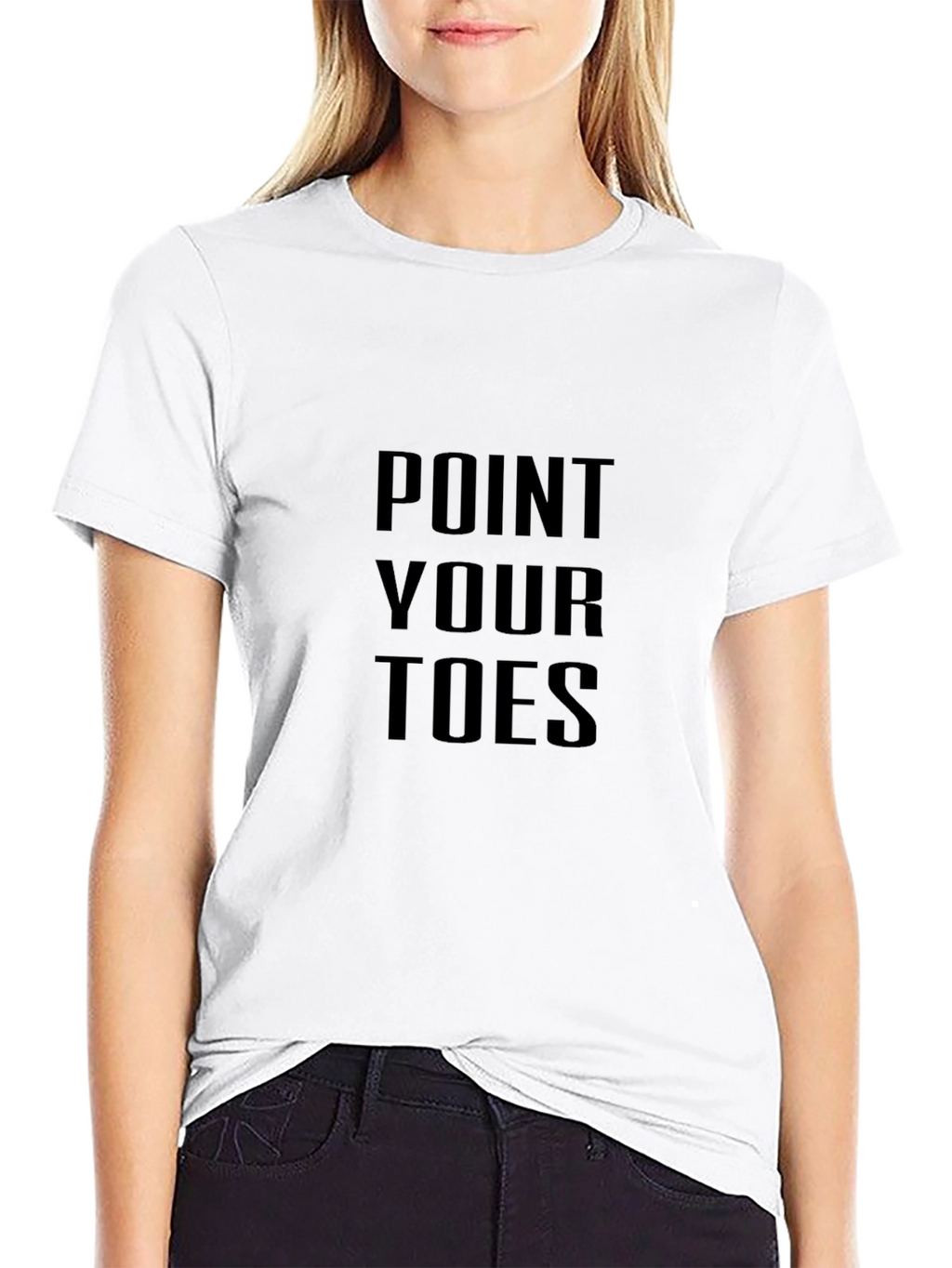 Point Your Toes Black Graphic T-Shirt