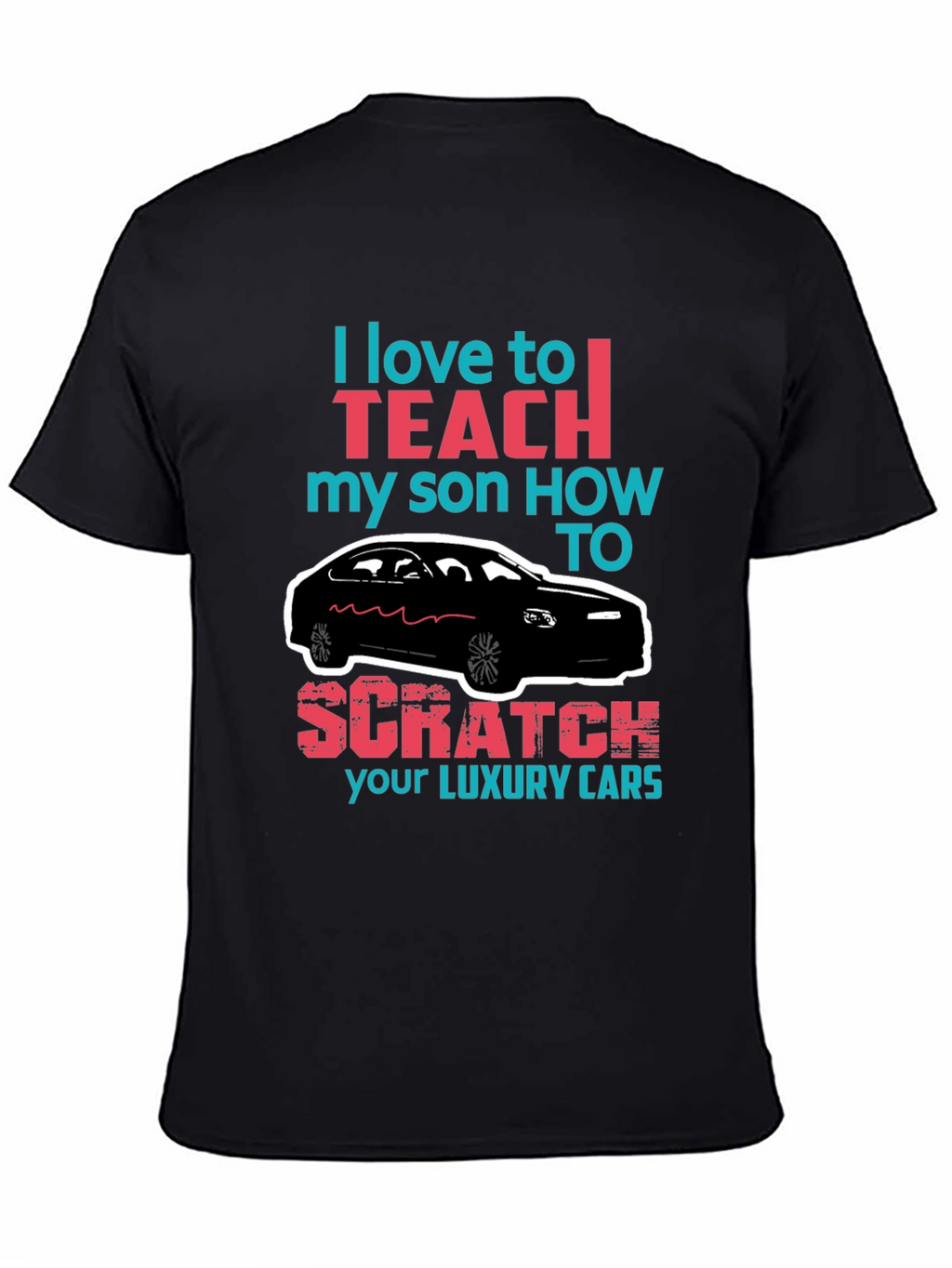 Funny Scratch Luxury Cars Graphic T-Shirt