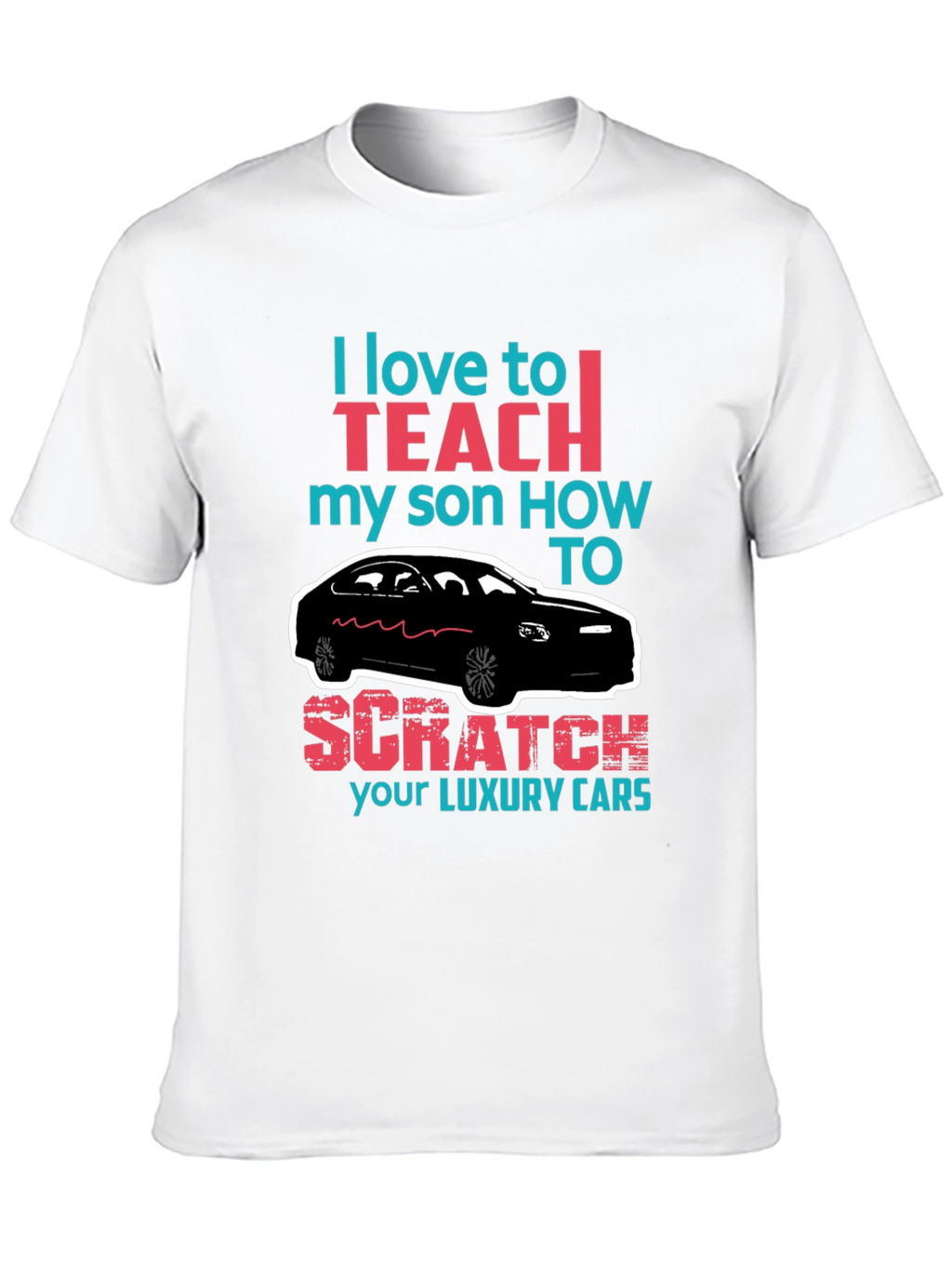 Funny Scratch Luxury Cars Graphic T-Shirt