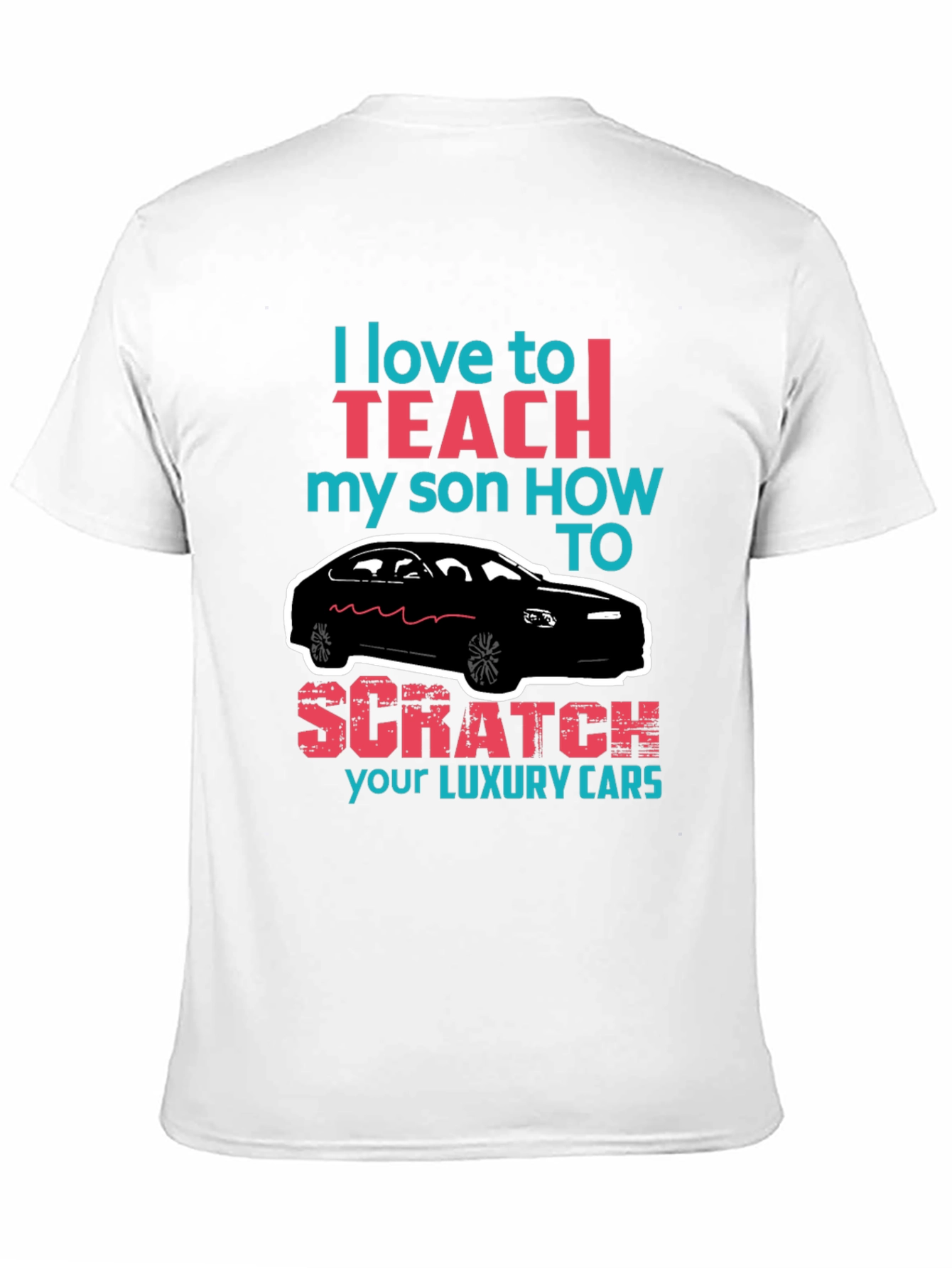 Funny Scratch Luxury Cars Graphic T-Shirt