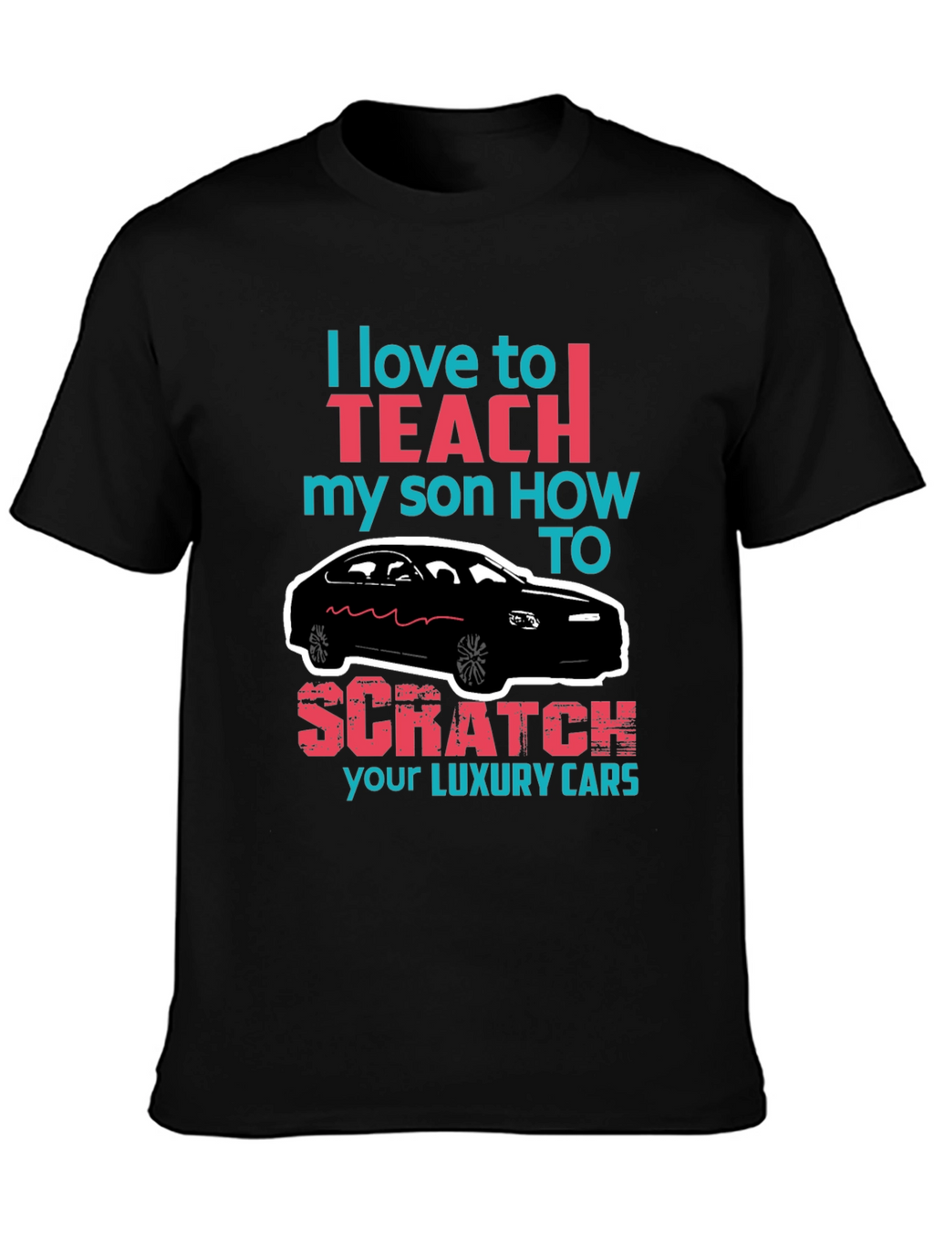 Funny Scratch Luxury Cars Graphic T-Shirt