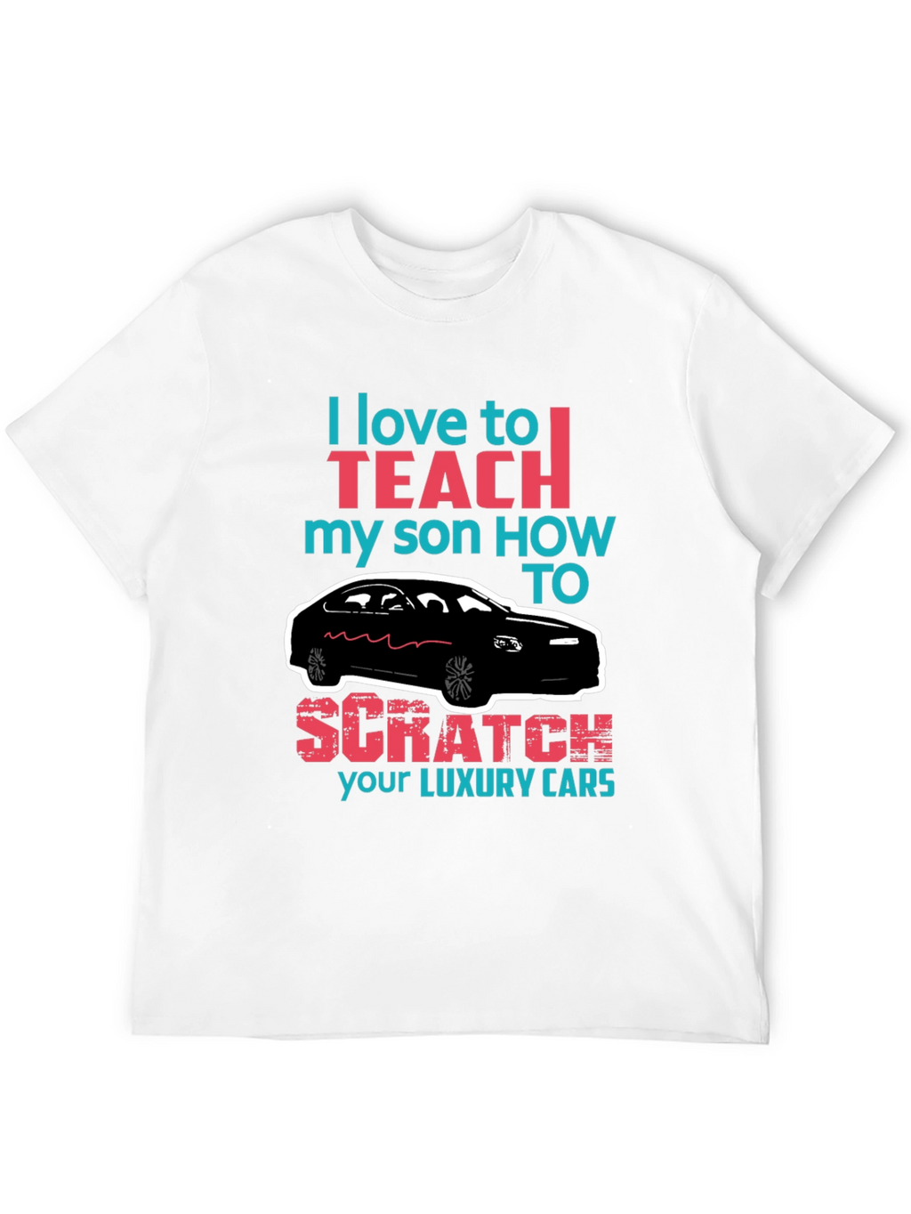 Funny Scratch Luxury Cars Graphic T-Shirt