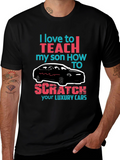 Funny Scratch Luxury Cars Graphic T-Shirt