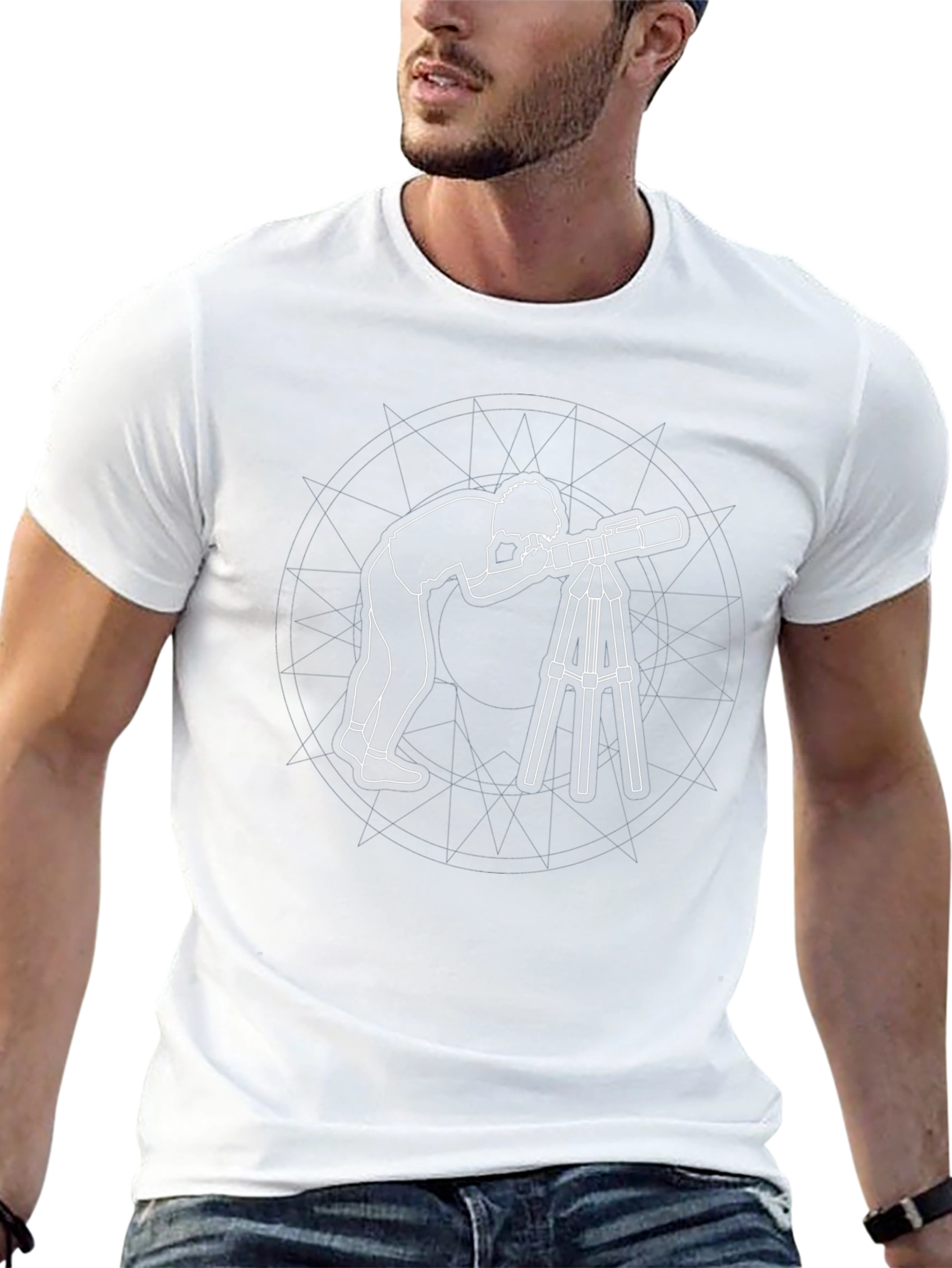 Astronomer Graphic Tee - Black Cotton T-Shirt