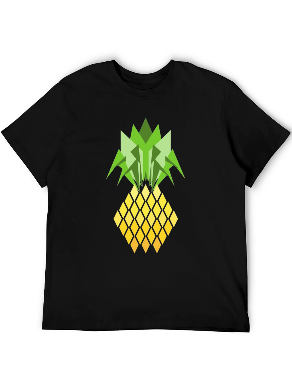 Geometric Pineapple Graphic Tee - Black T-Shirt
