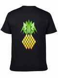 Geometric Pineapple Graphic Tee - Black T-Shirt