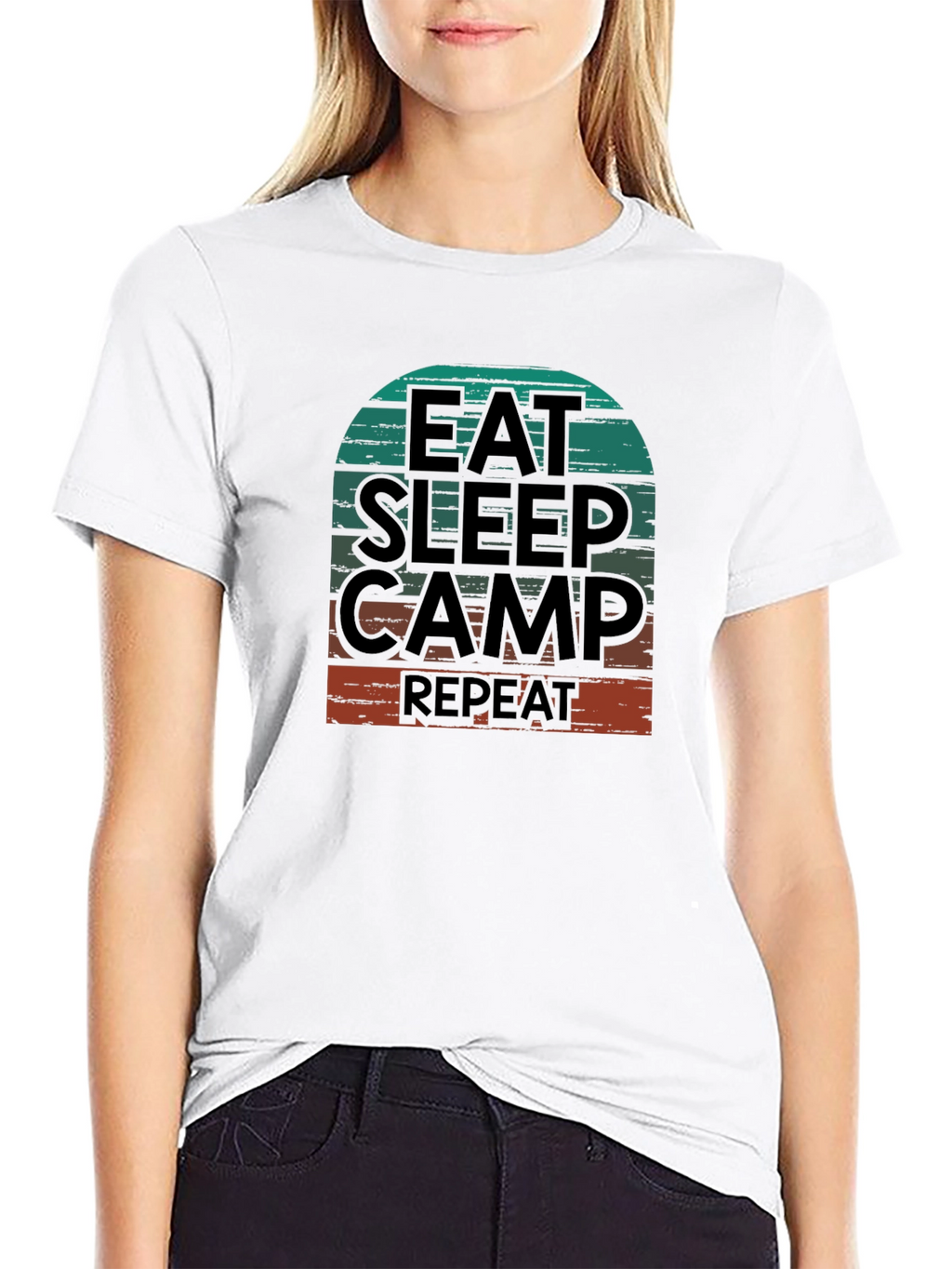 Eat Sleep Camp Repeat Graphic T-Shirt
