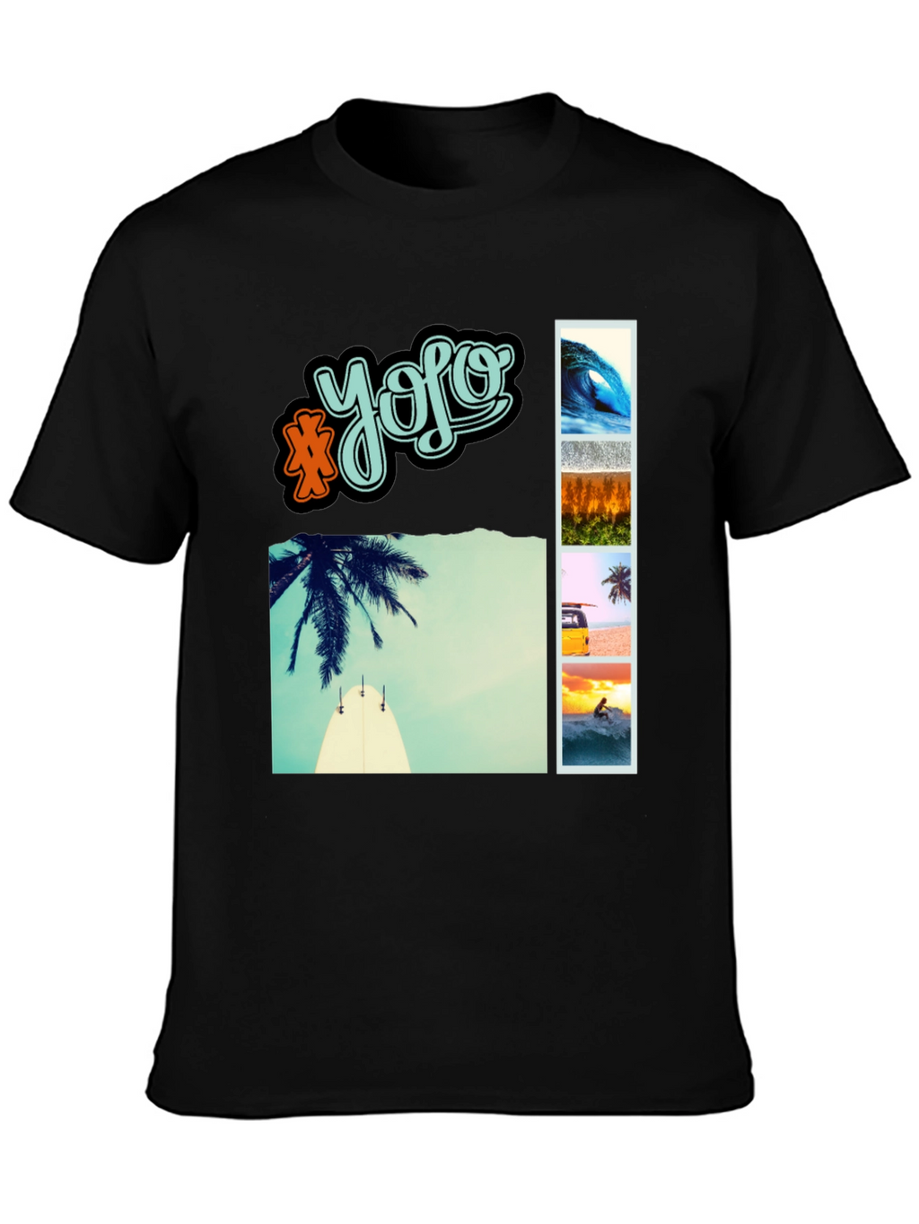 YOLO Beach Vibe Graphic Tee - Mens Casual T-Shirt