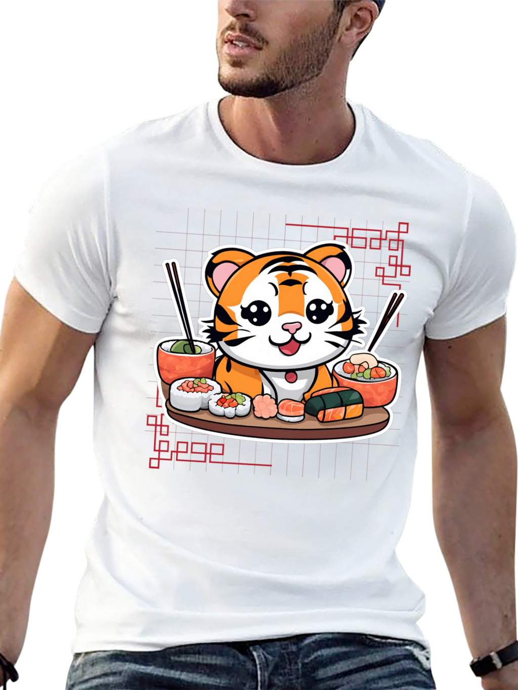 Sushi Tiger Graphic T-Shirt