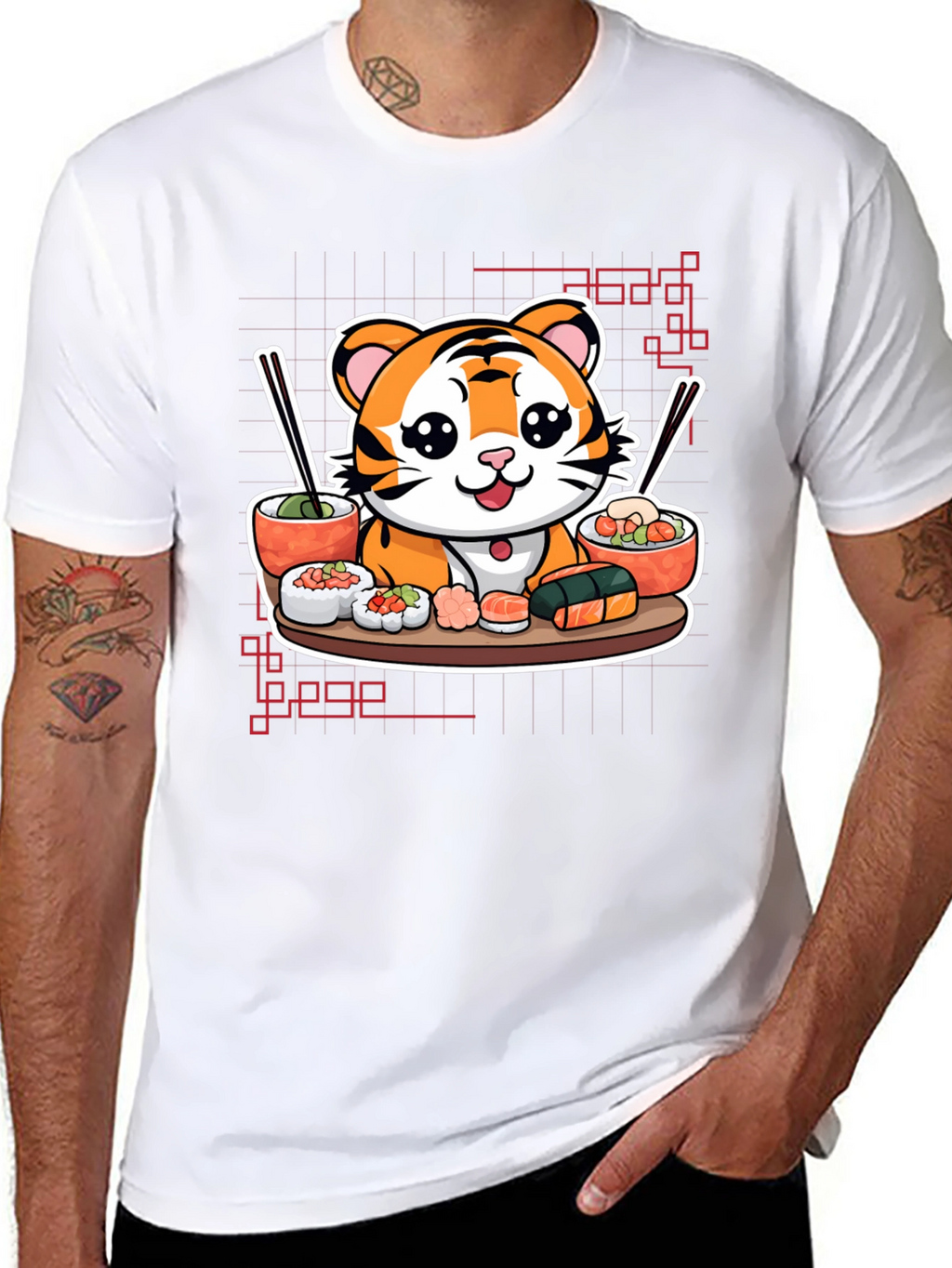 Sushi Tiger Graphic T-Shirt