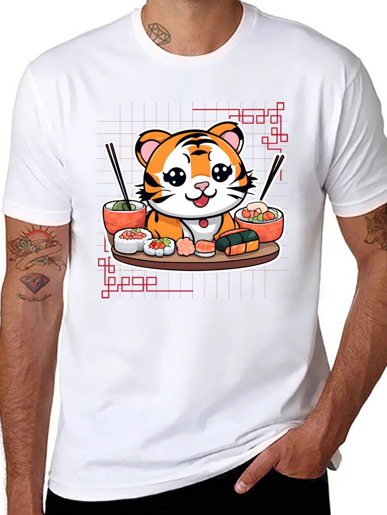 Sushi Tiger Graphic T-Shirt